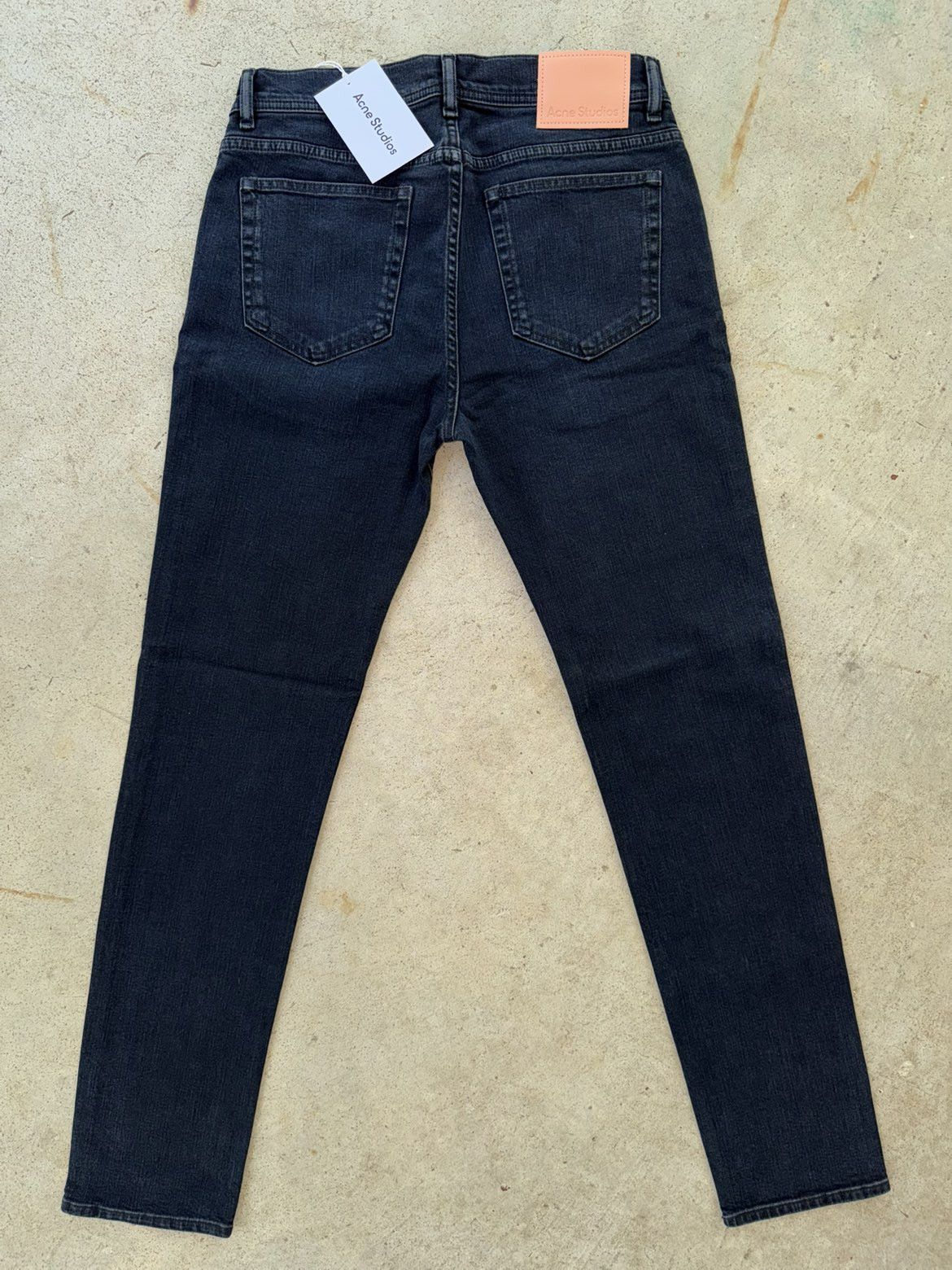 Acne Studios North Blue Black Leather Patch Denim Jeans Size US 32 / EU 48 - 2 Thumbnail