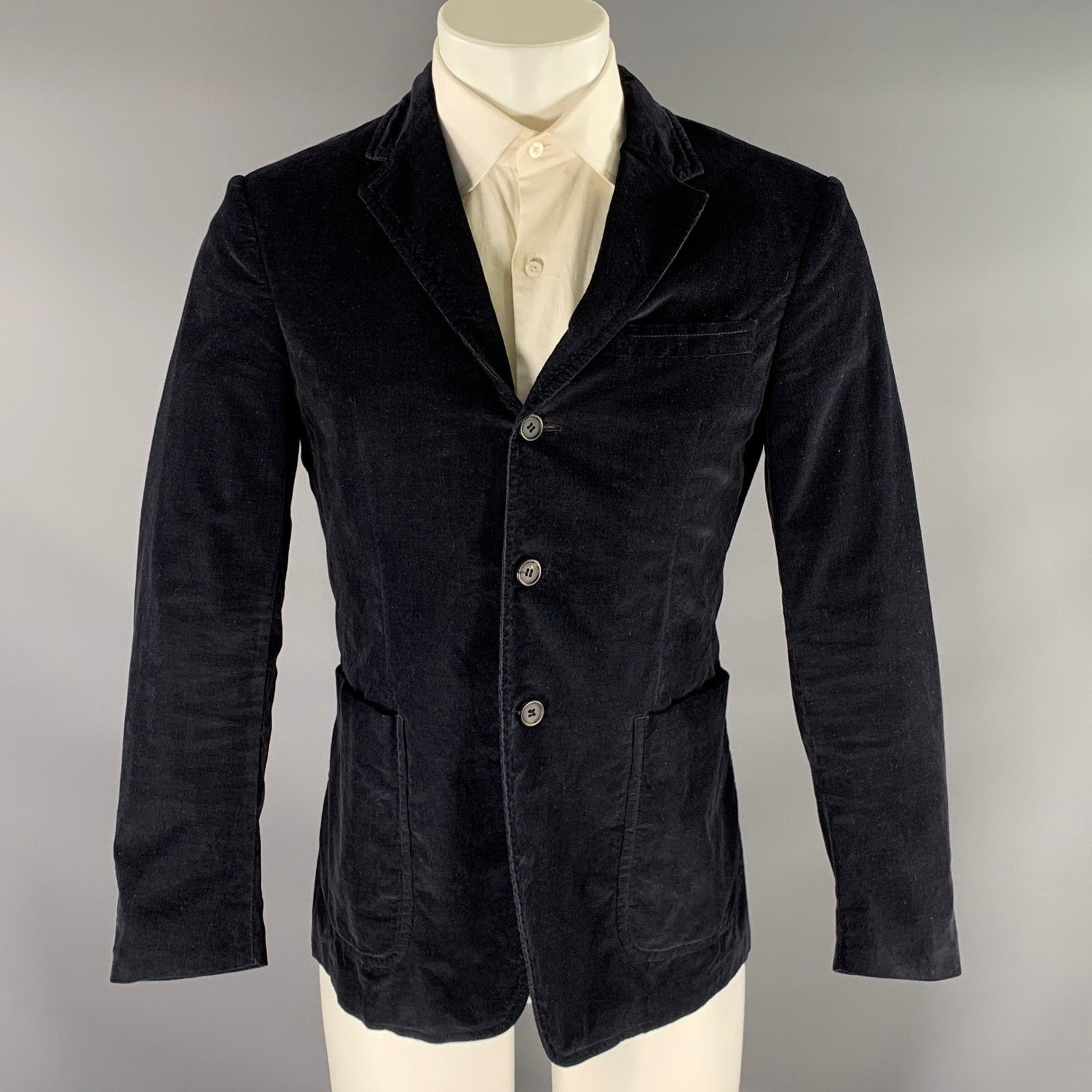 Prada PRADA Chest Size 38 Black Corduroy Sport Coat Size 38R - 1 Thumbnail