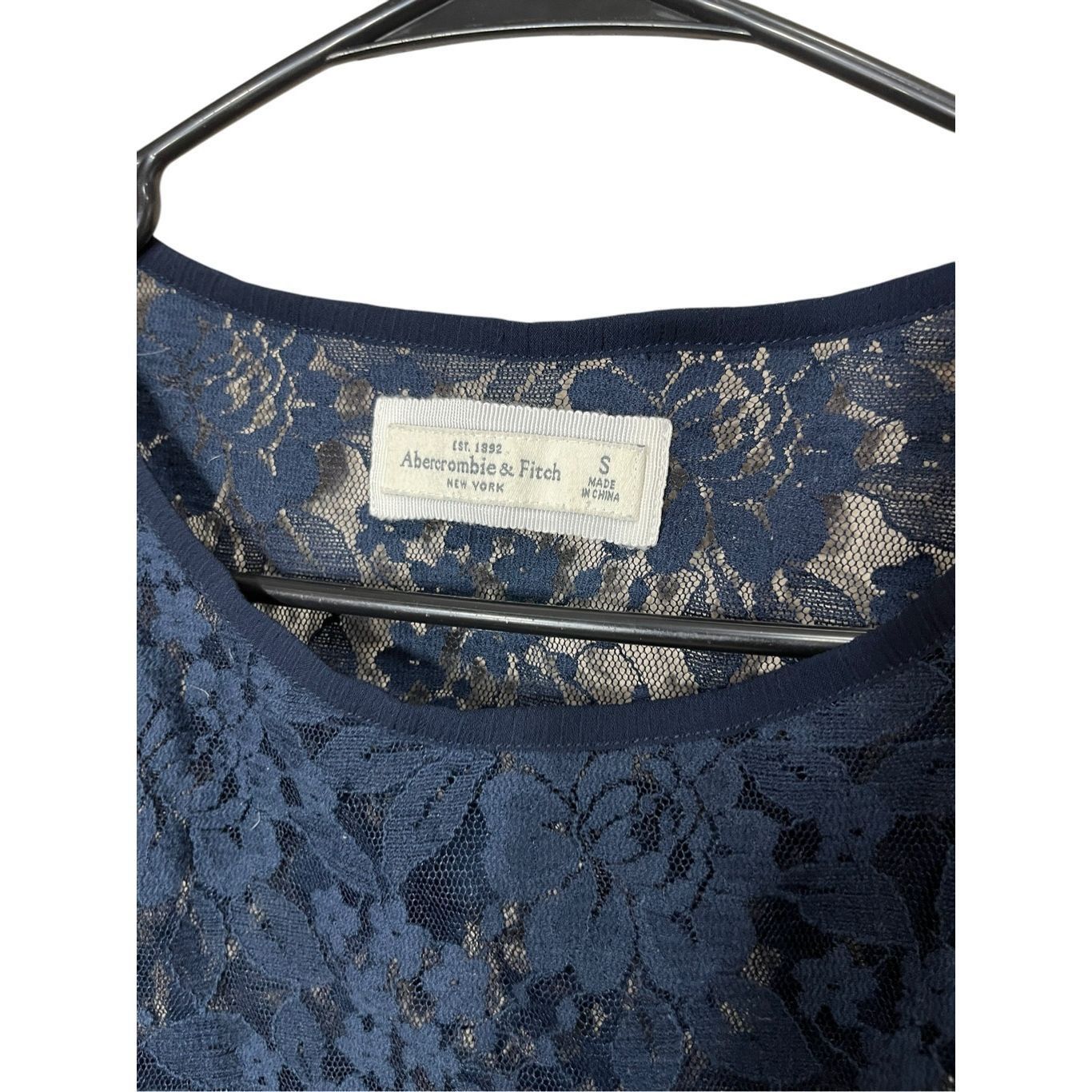 Abercrombie & Fitch Abercrombie & Fitch Womens Floral Lace Blouse Top Cap Sleeve Blue Size S Size S / US 4 / IT 40 - 5 Thumbnail
