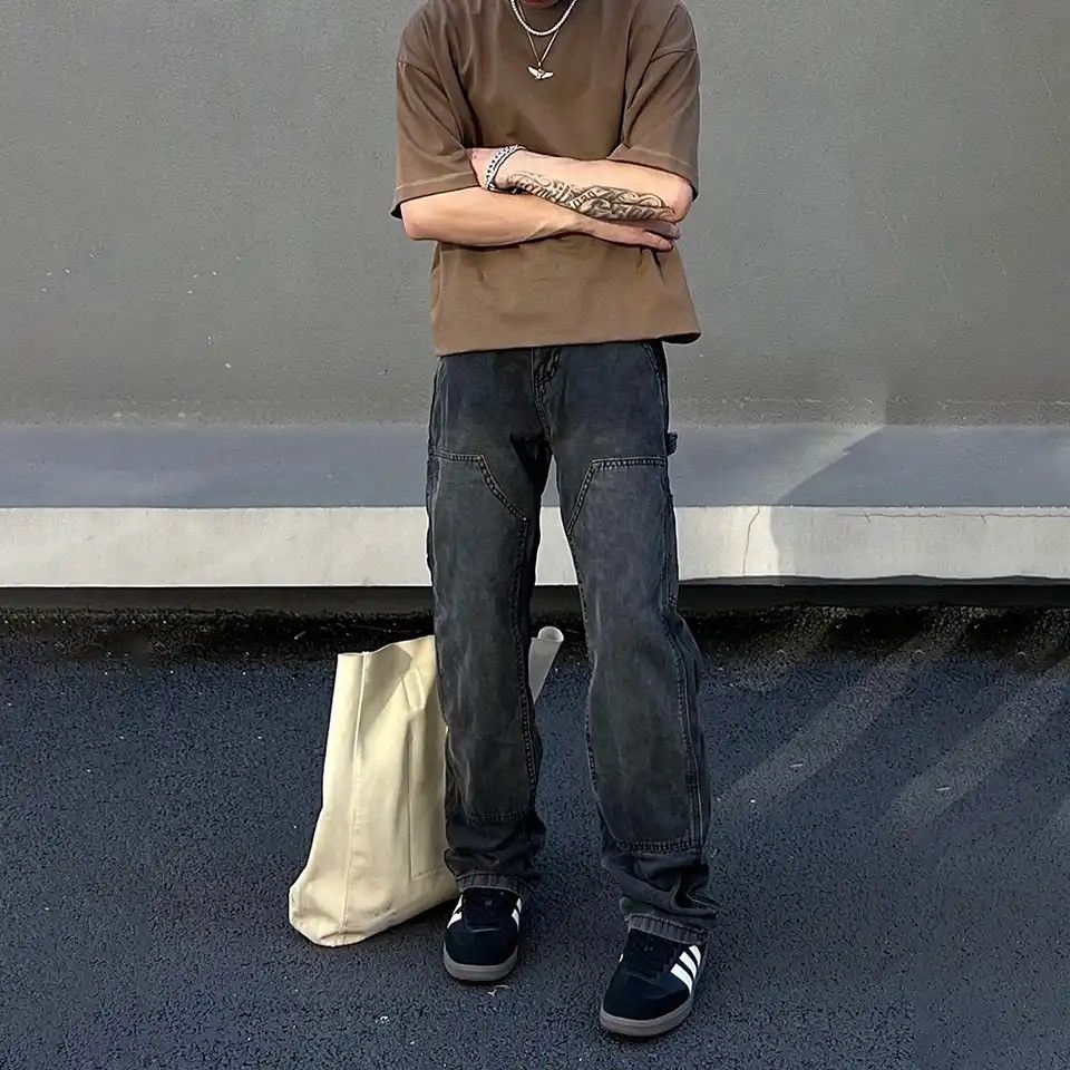 Japanese Brand × Vintage Streetwear Casual Pants Mens Y2k Black Straight-leg Size US 27 - 1 Thumbnail