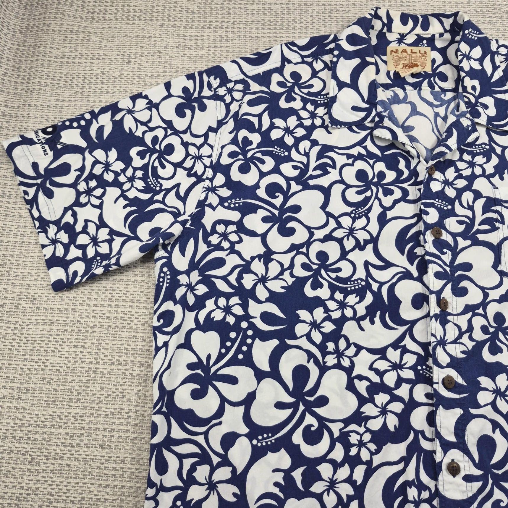 ALOHAS NALU Shirt Mens 2XL Button Up Blue Hawaiian Aloha Floral COX Communications Size US XXL / EU 58 / 5 - 3 Thumbnail