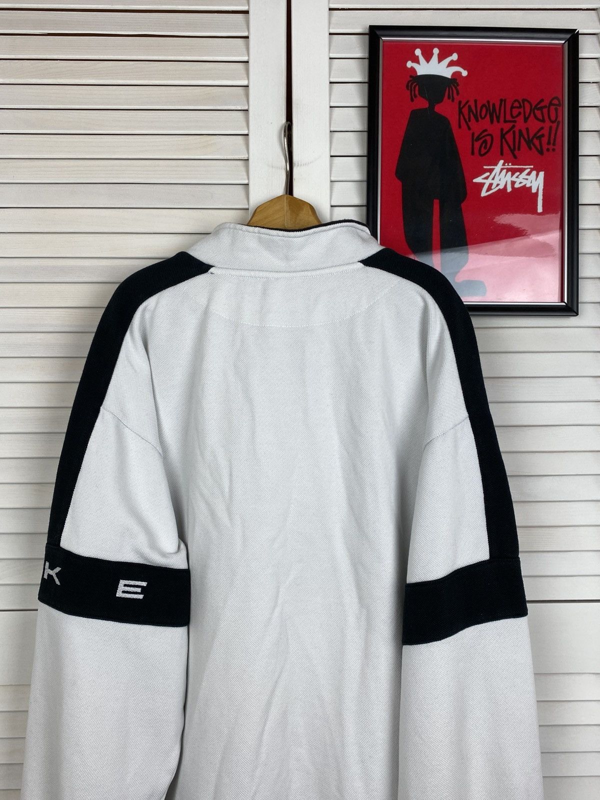 Nike Vintage 90s Nike Zip Up 1/4 Sweater Knit Central Swoosh Y2k Size US L / EU 52-54 / 3 - 7 Thumbnail