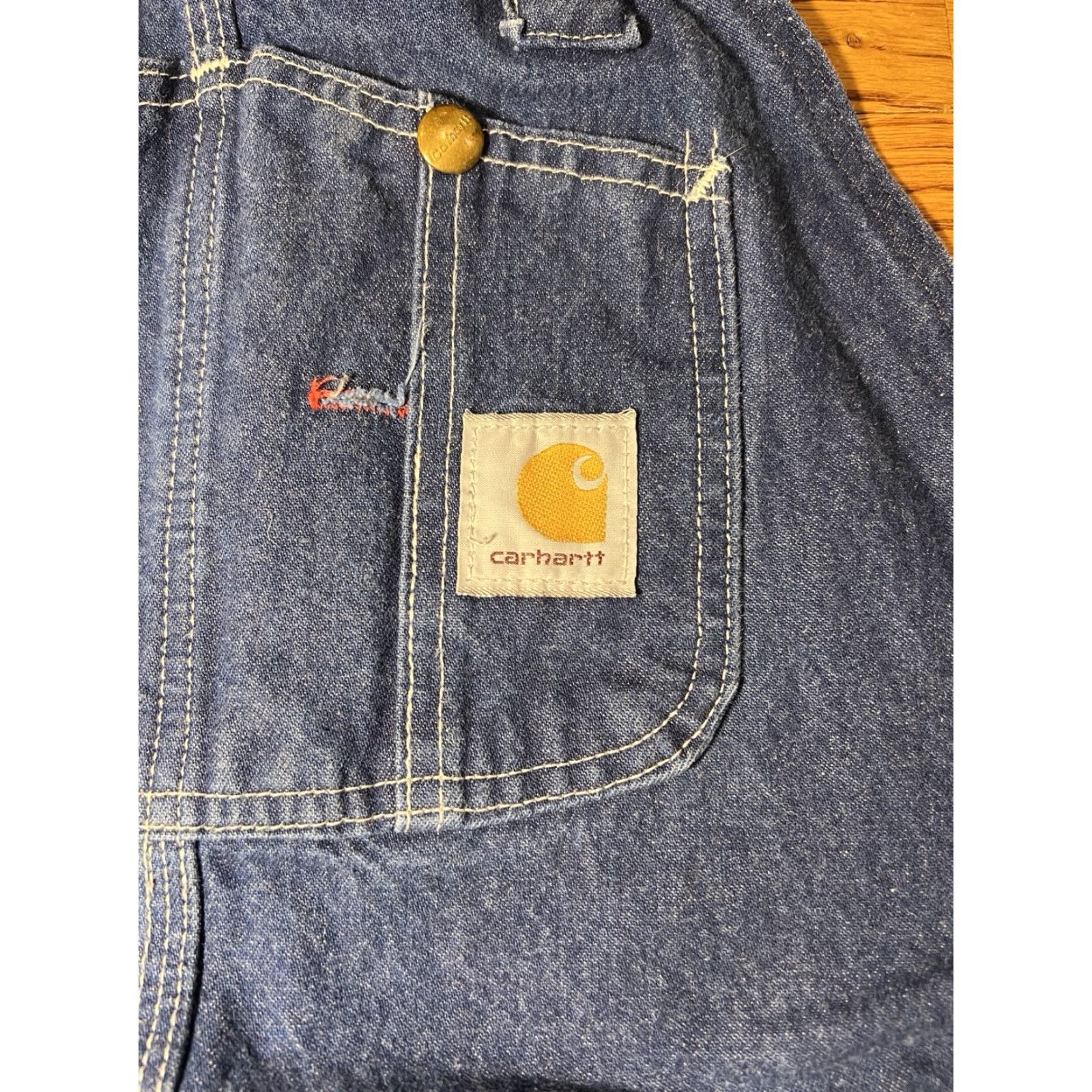 Carhartt VINTAGE Carhartt Overalls Men 42 x 32 Denim Workwear 90s Blue 5-Pocket Button Closure Jeans Regular Fit Mens Size US 42 / EU 58 - 3 Thumbnail