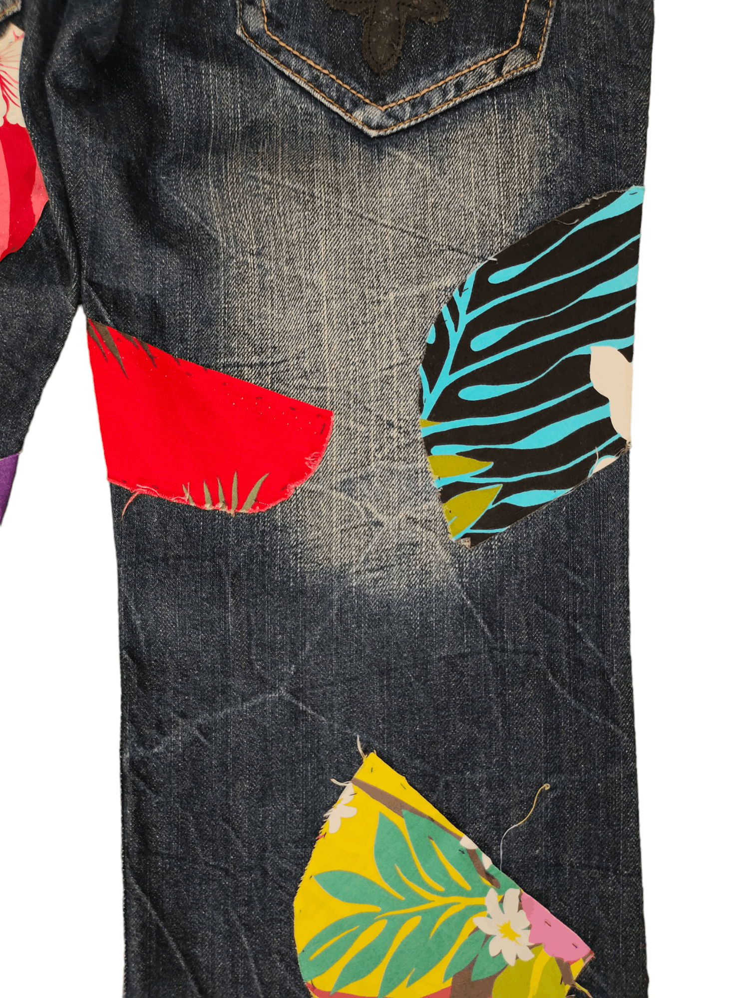 If Six Was Nine Flare Jeans Japan Patchwork Faded Boot Cut Y2k Lgb Size US 29 - 16 Thumbnail