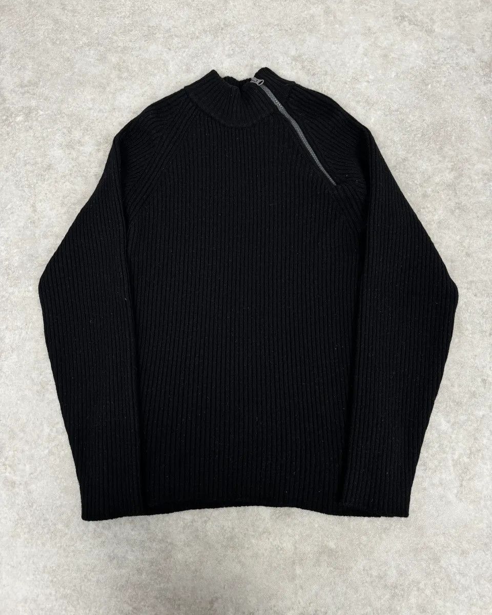 Emporio Armani 2000s Armani Neck Zip Wool Black Sweater Size US S / EU 44-46 / 1 - 1 Thumbnail