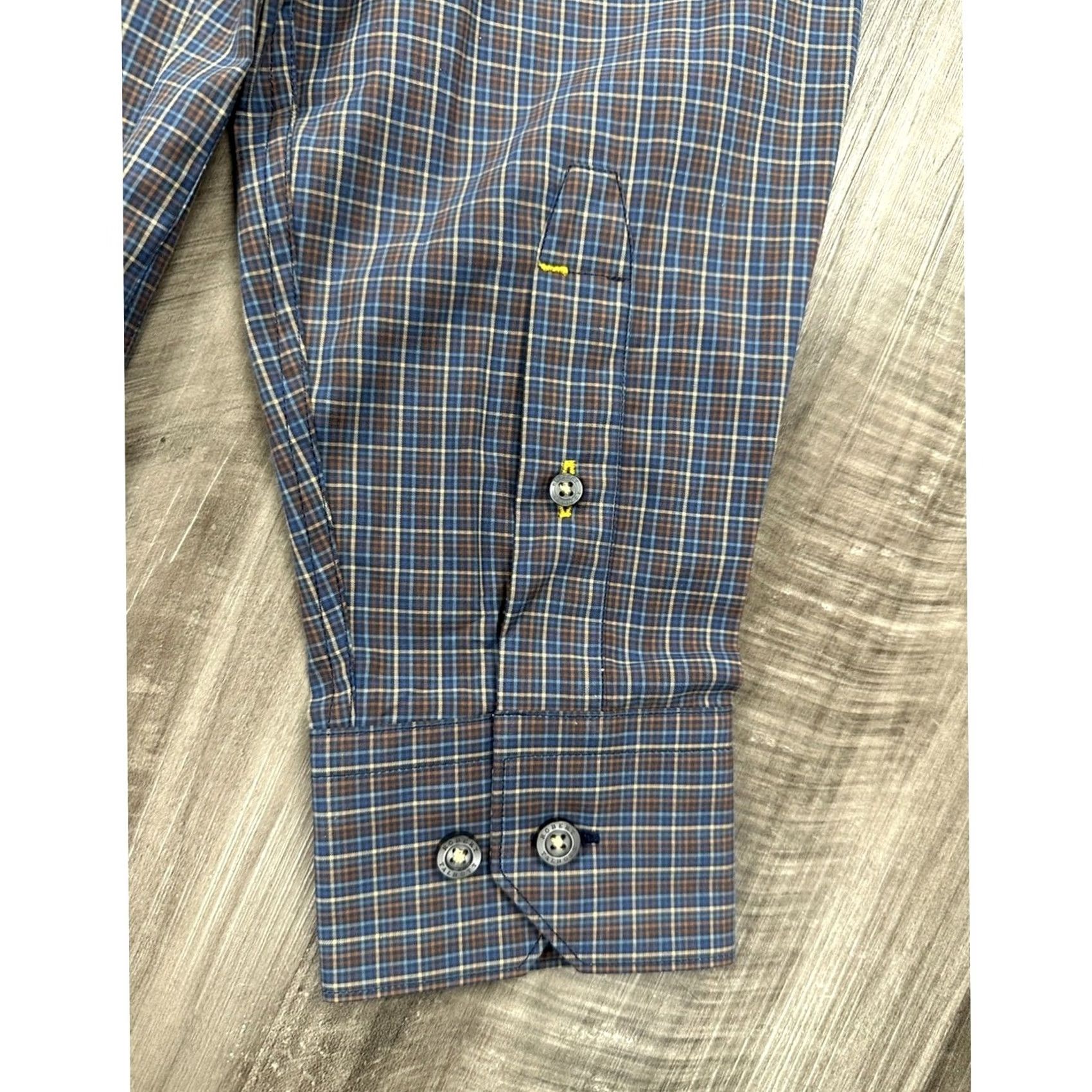 Robert Talbott Robert Talbott Long Sleeve Button Down Shirt San Carlos Toffee Plaid Medium Mens Size M Blue Color Size US M / EU 48-50 / 2 - 4 Thumbnail