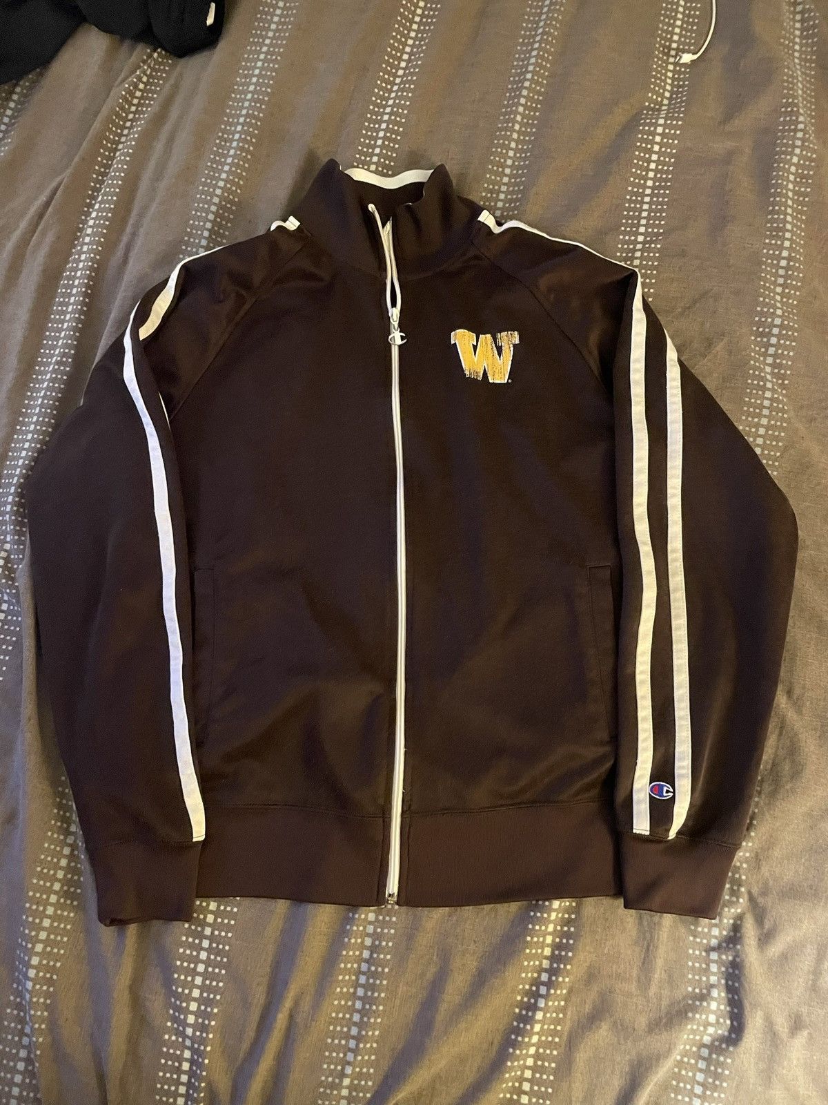 image of Vintage 90’S Champion Track Jacket in Brown, Men's (Size Large)