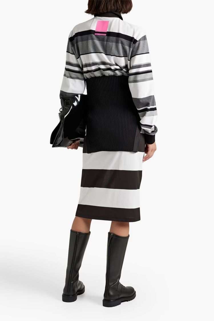 Burberry BURBERRY Cutout striped cotton-jersey skirt Black Size UK 8 Size 27" / US 4 / IT 40 - 7 Thumbnail