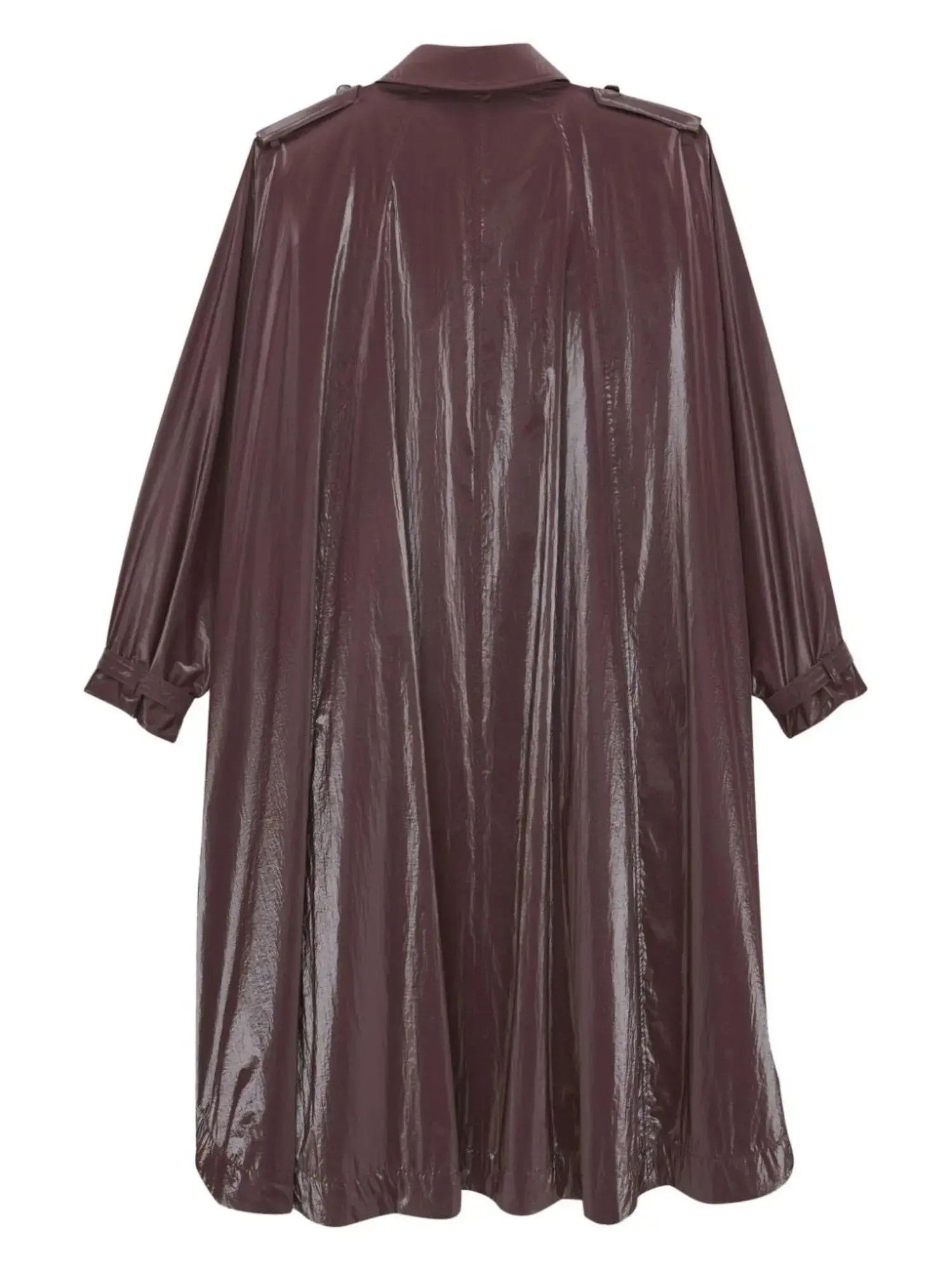 Saint Laurent Paris o1s1wg110125 747050 Trench Cape in Nylon in Burgundy Size M / US 6-8 / IT 42-44 - 2 Thumbnail