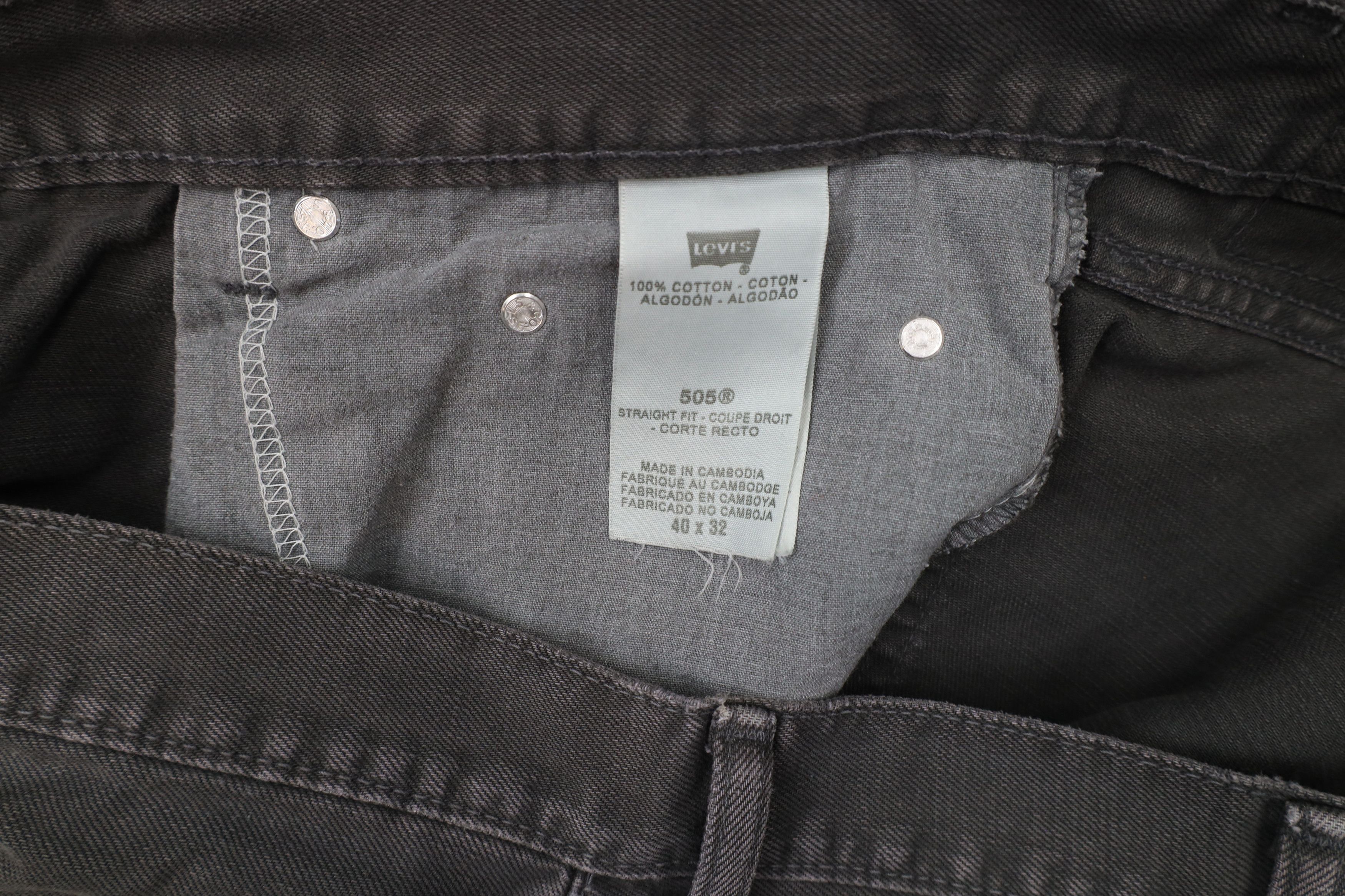 Levi's × Vintage Vintage Y2K Levis 505 Straight Leg Denim Jeans Dark Gray Size US 40 / EU 56 - 10 Thumbnail