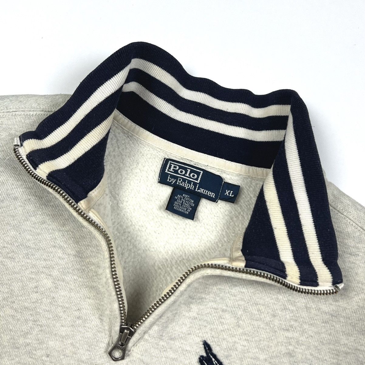 Polo Ralph Lauren × Rugby Ralph Lauren × Vintage Vintage Polo Ralph Lauren P Wing Logo Cotton 1/4 Zip Size XL Size US XL / EU 56 / 4 - 12 Thumbnail