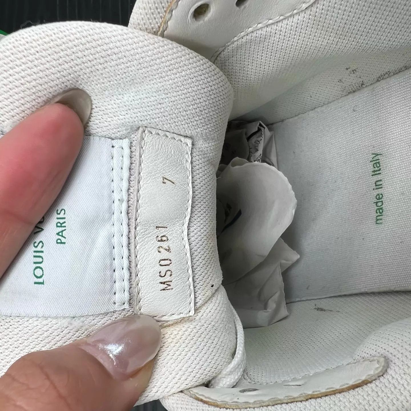 Louis Vuitton LV Trainer White Green Velcro 7/41 Original Box Size US 8 / EU 41 - 6 Thumbnail