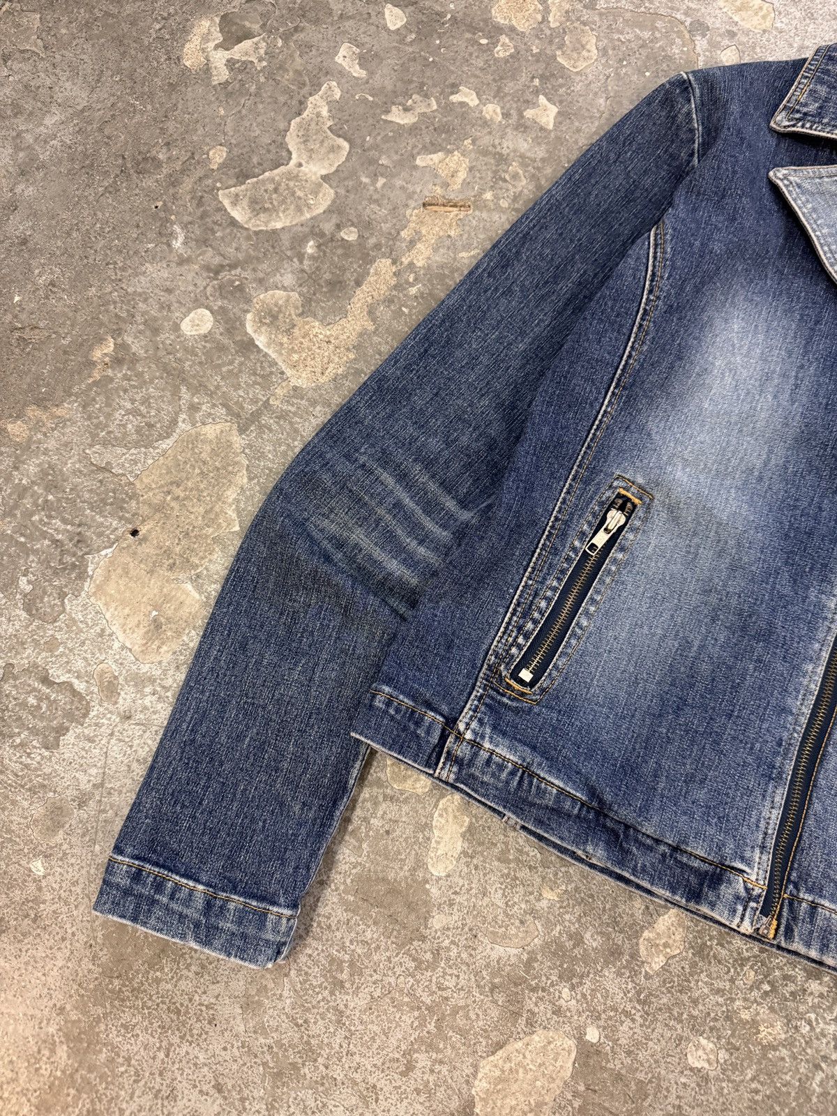 Vintage y2k Denim Bomber Jacket Size S / US 4 / IT 40 - 3 Thumbnail