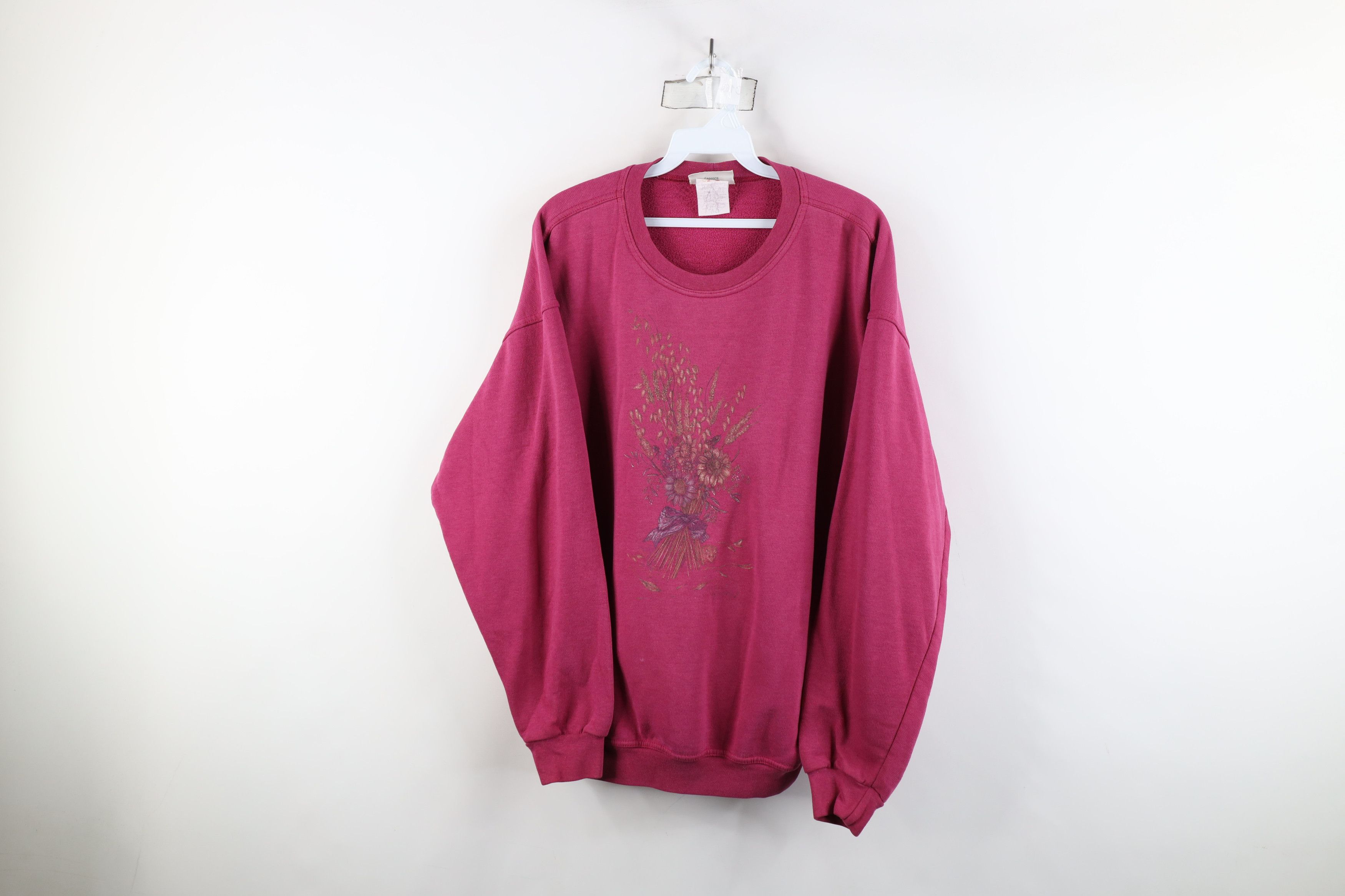 Vintage Vintage 90s Streetwear Nature Flower Bouquet Sweatshirt Size L / US 10 / IT 46 - 1 Thumbnail