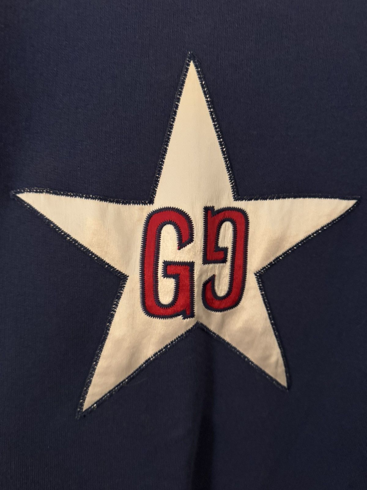 Gucci Gucci GG Star Embroidered Sweatshirt – Navy – Size L (Rare) Size US L / EU 52-54 / 3 - 5 Thumbnail