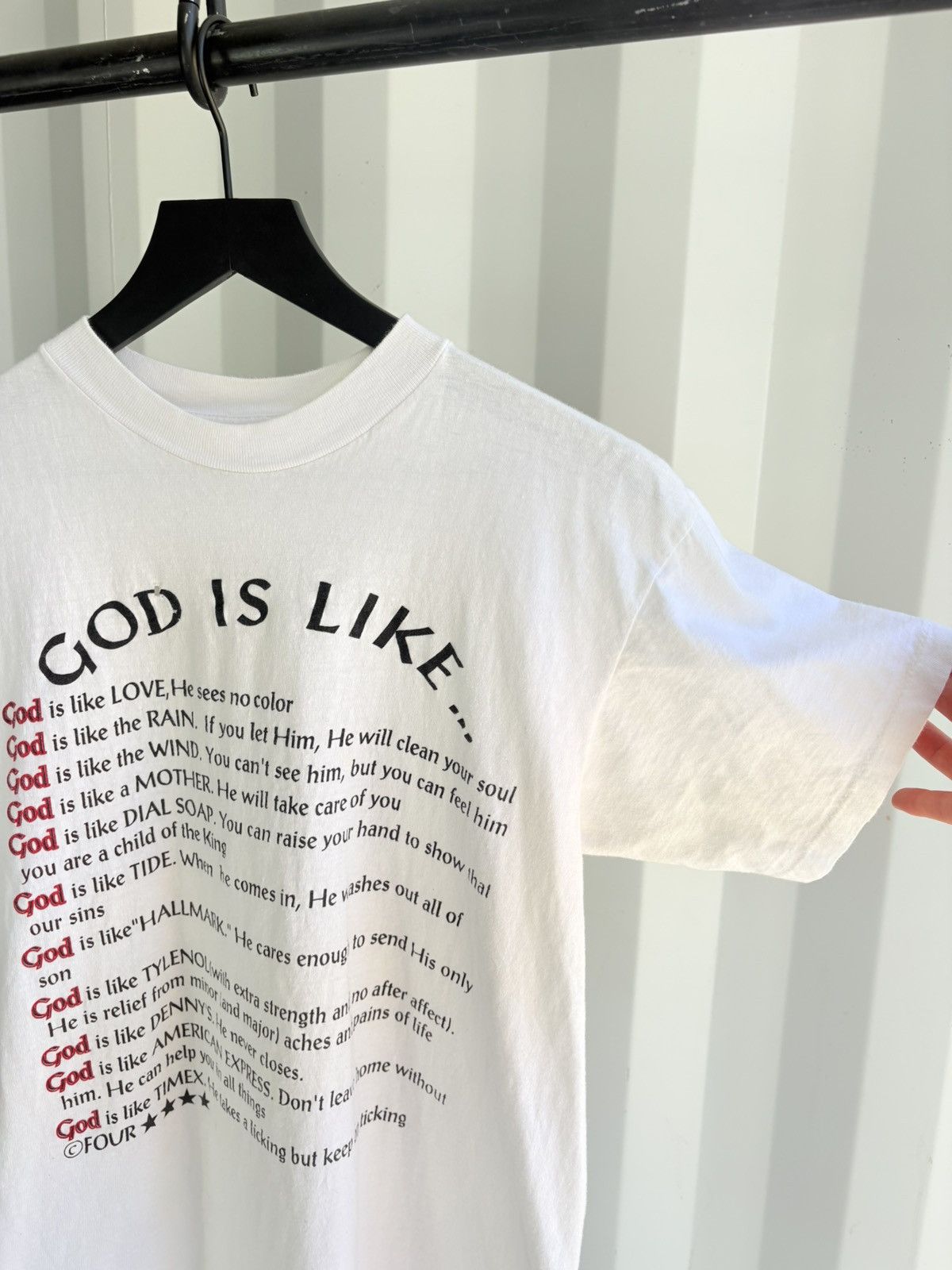 Vintage Vintage God Is Like Shirt Faded Distressed Thrashed grunge Size US XL / EU 56 / 4 - 3 Thumbnail