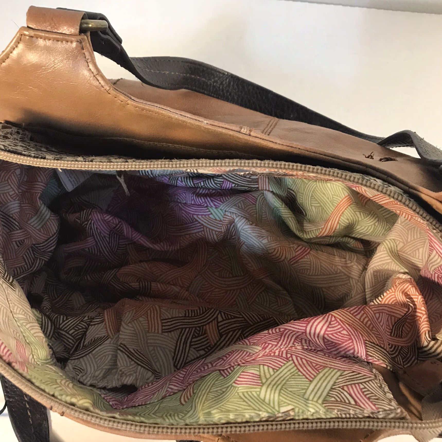The Sak The Sak Leather Satchel Bag, Medium, Brown/Black, Casual Travel Workwear, Women Size ONE SIZE - 5 Thumbnail