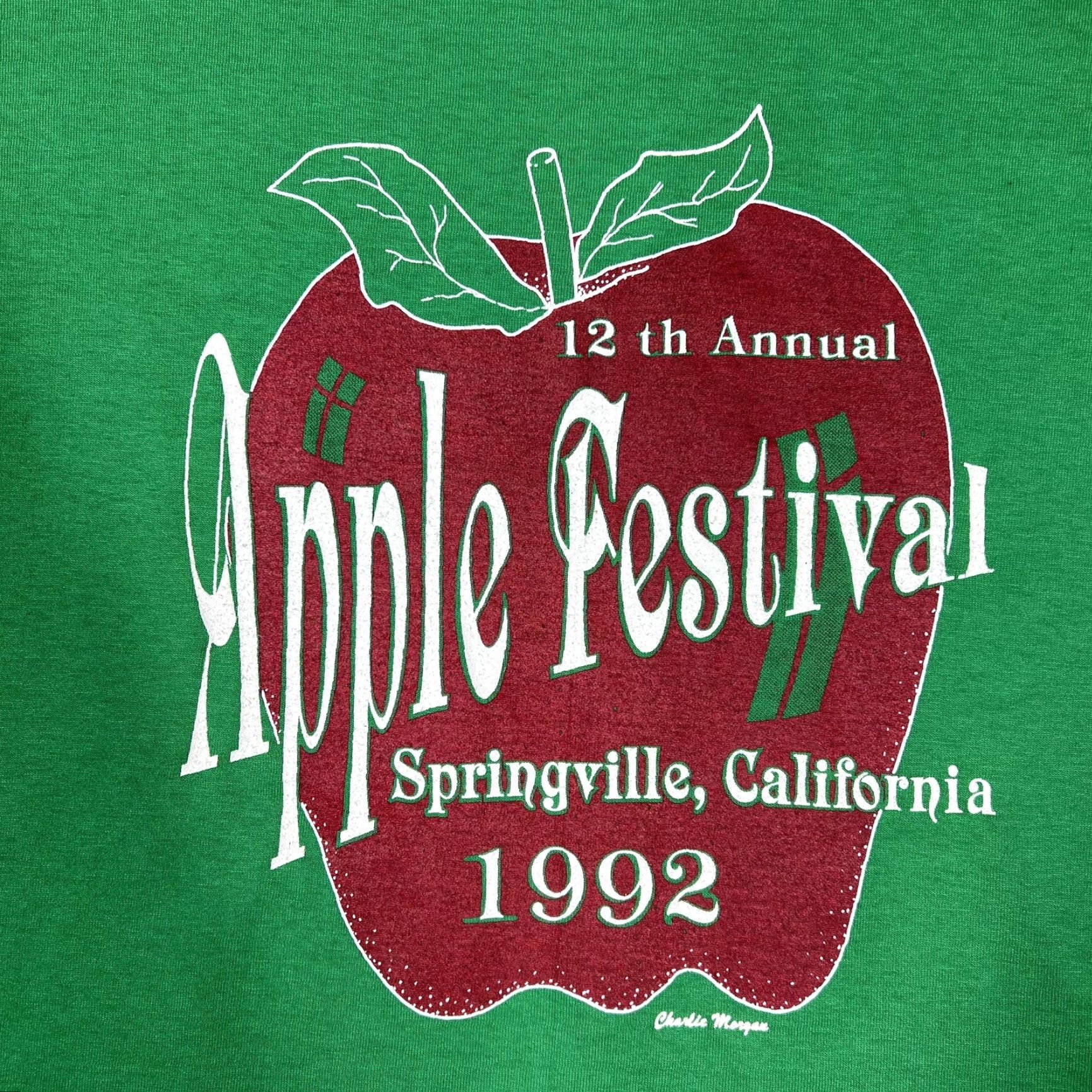 Vintage VINTAGE 12th Annual Apple Festival Springville California 1992 T-Shirt Mens XL Green Screen Stars Graphic Tee Unisex Nostalgic Size US XL / EU 56 / 4 - 4 Thumbnail