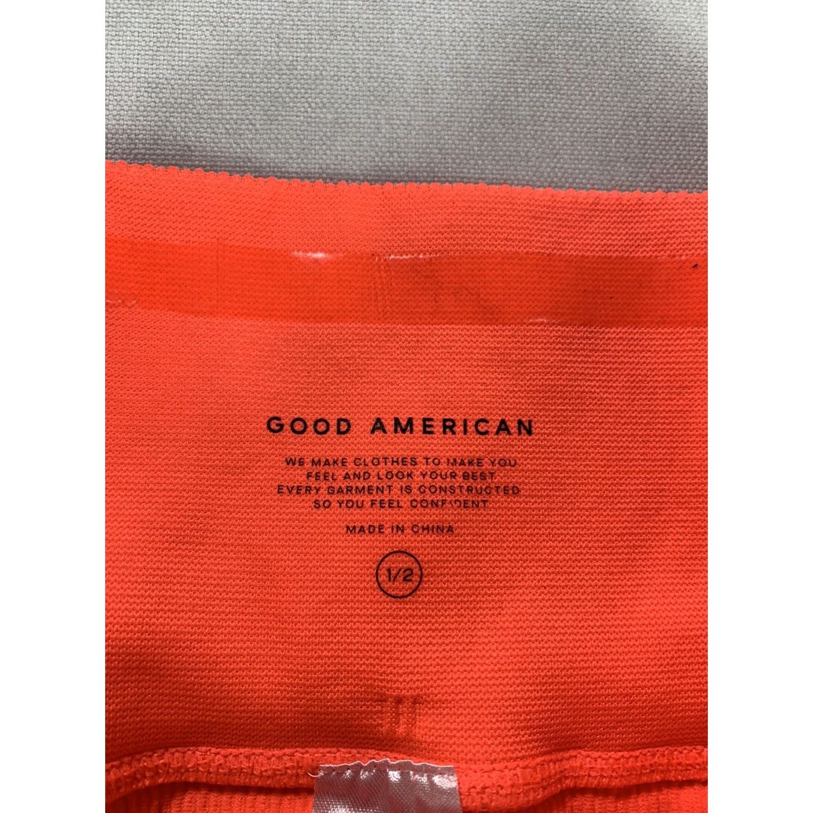 Good American GOOD AMERICAN Leggings WOMENS Size 1 or 2 NEON ORANGE BRIGHT RUNNING YOGA 24x23 Size 26" / US 2 / IT 38 - 6 Thumbnail