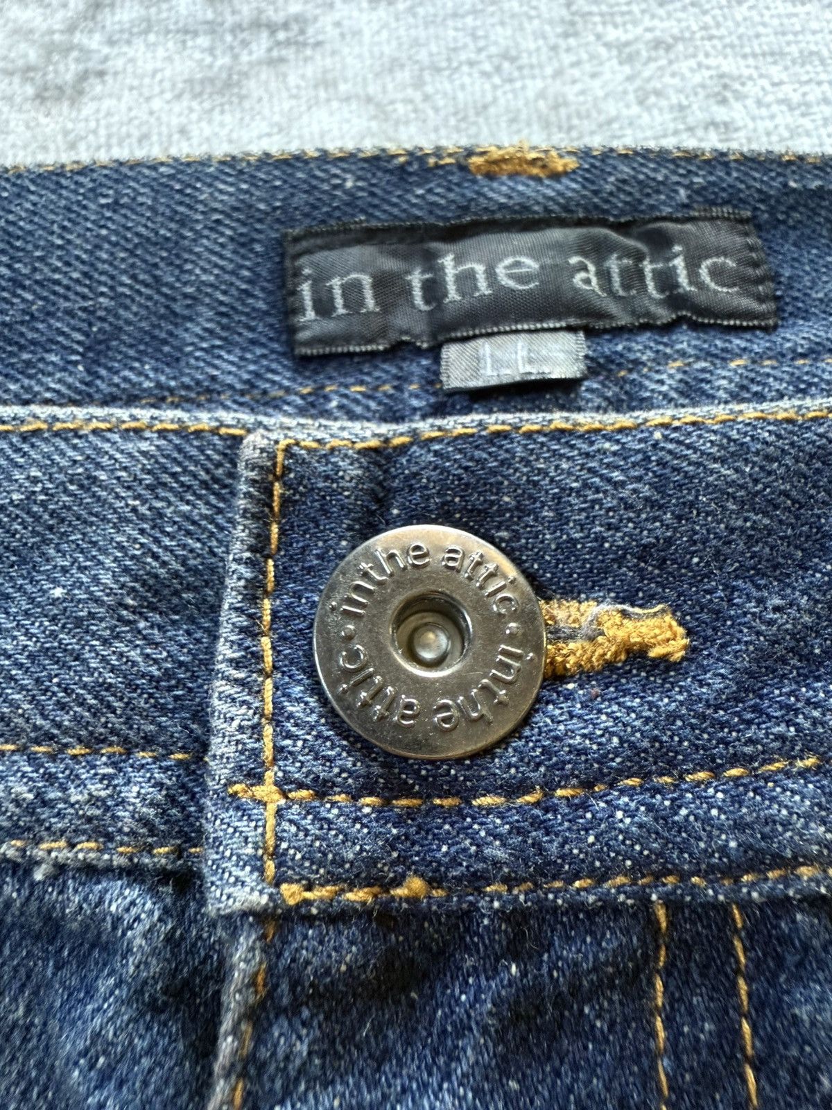 If Six Was Nine 2000s In The Attic Japan Poems Studded Muddy Jeans Size US 34 / EU 50 - 24 Thumbnail