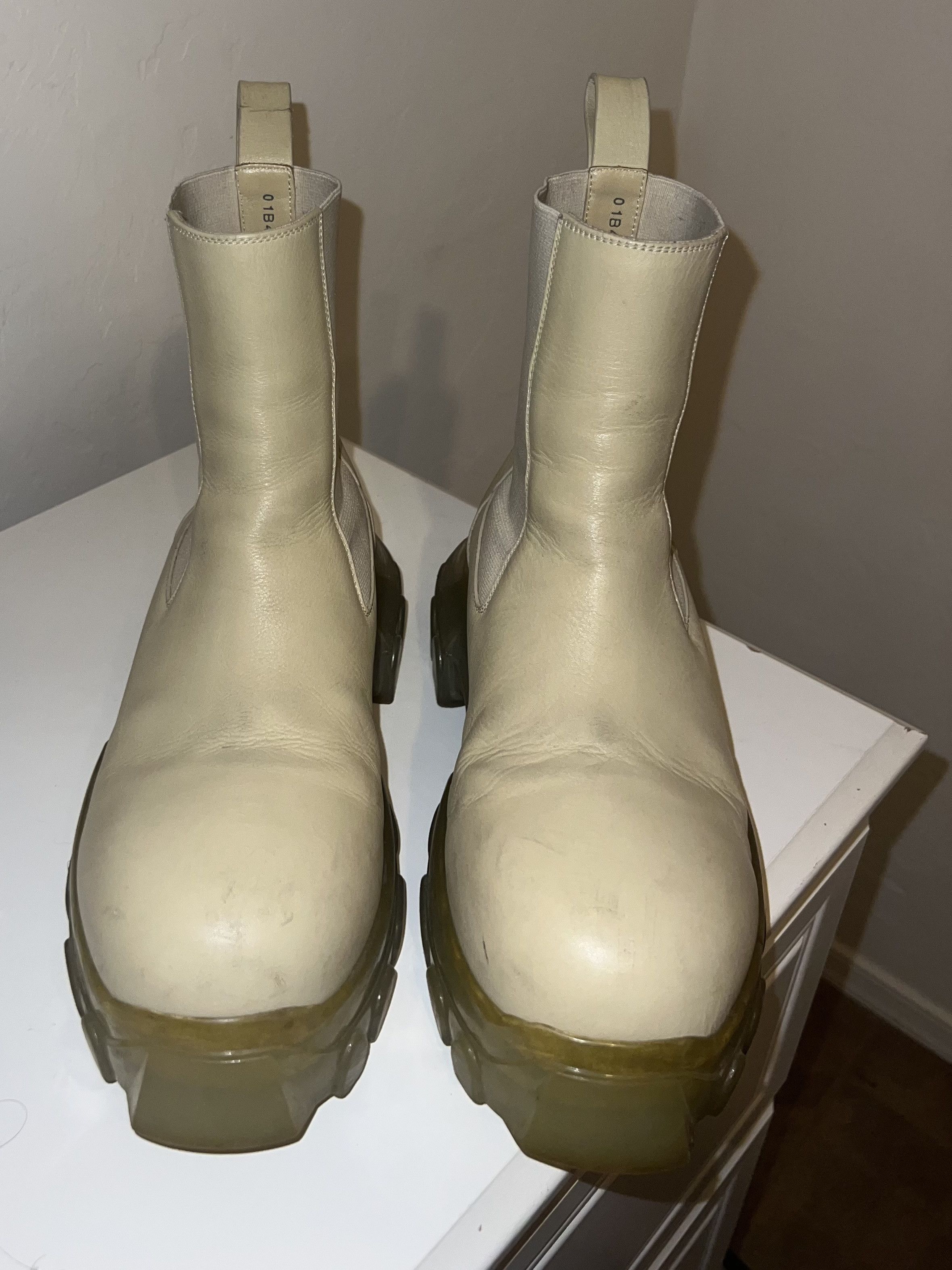 Rick Owens Rick Owens Off-White Cream Beatle Bozo Tractor Chelsea Boots Size US 9 / EU 42 - 8 Thumbnail