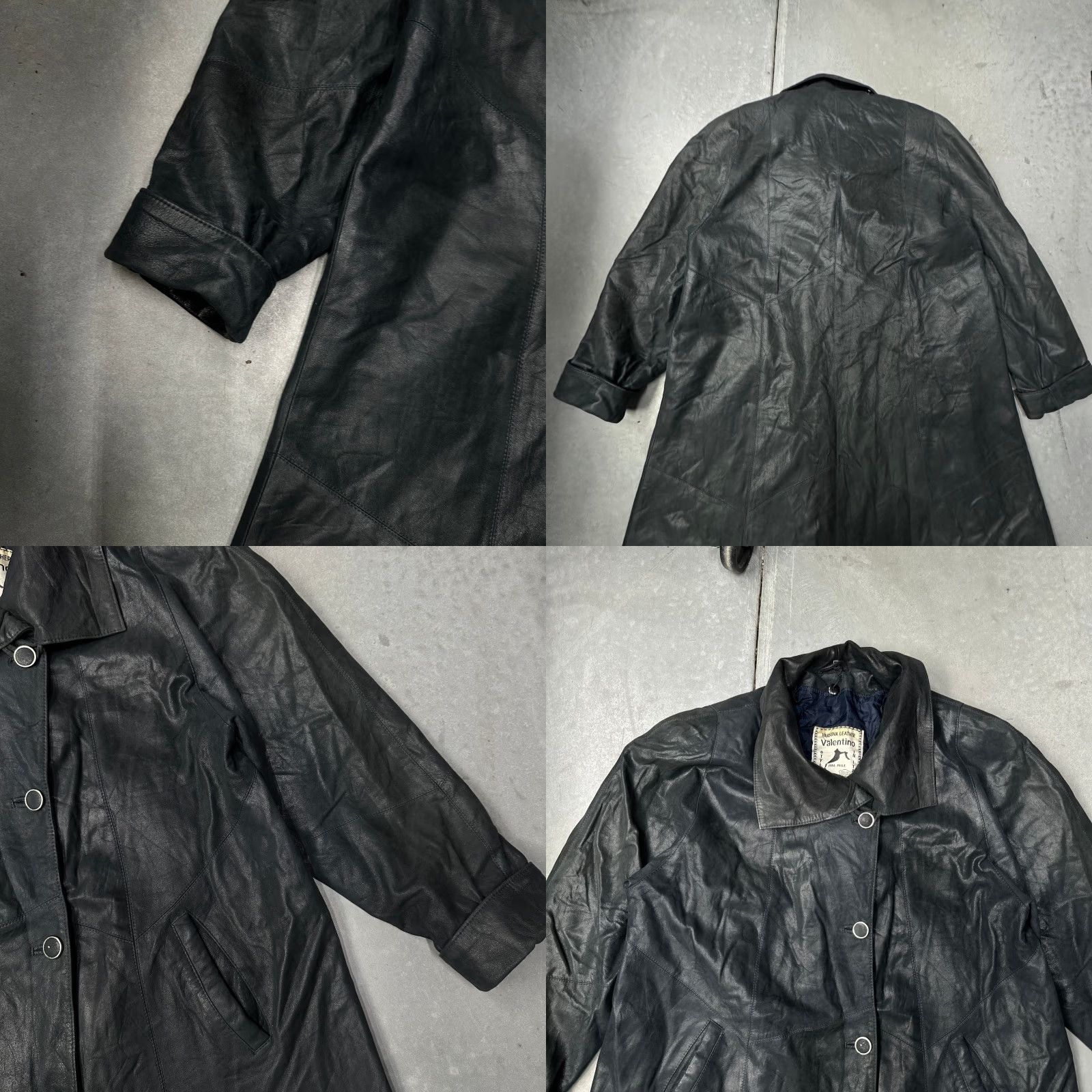 Valentino VINTAGE Valentino Varsova Long Leather Trench Coat Womens 2XL Black Quilted Lined Size XXL / US 16-18 / IT 52-54 - 9 Thumbnail