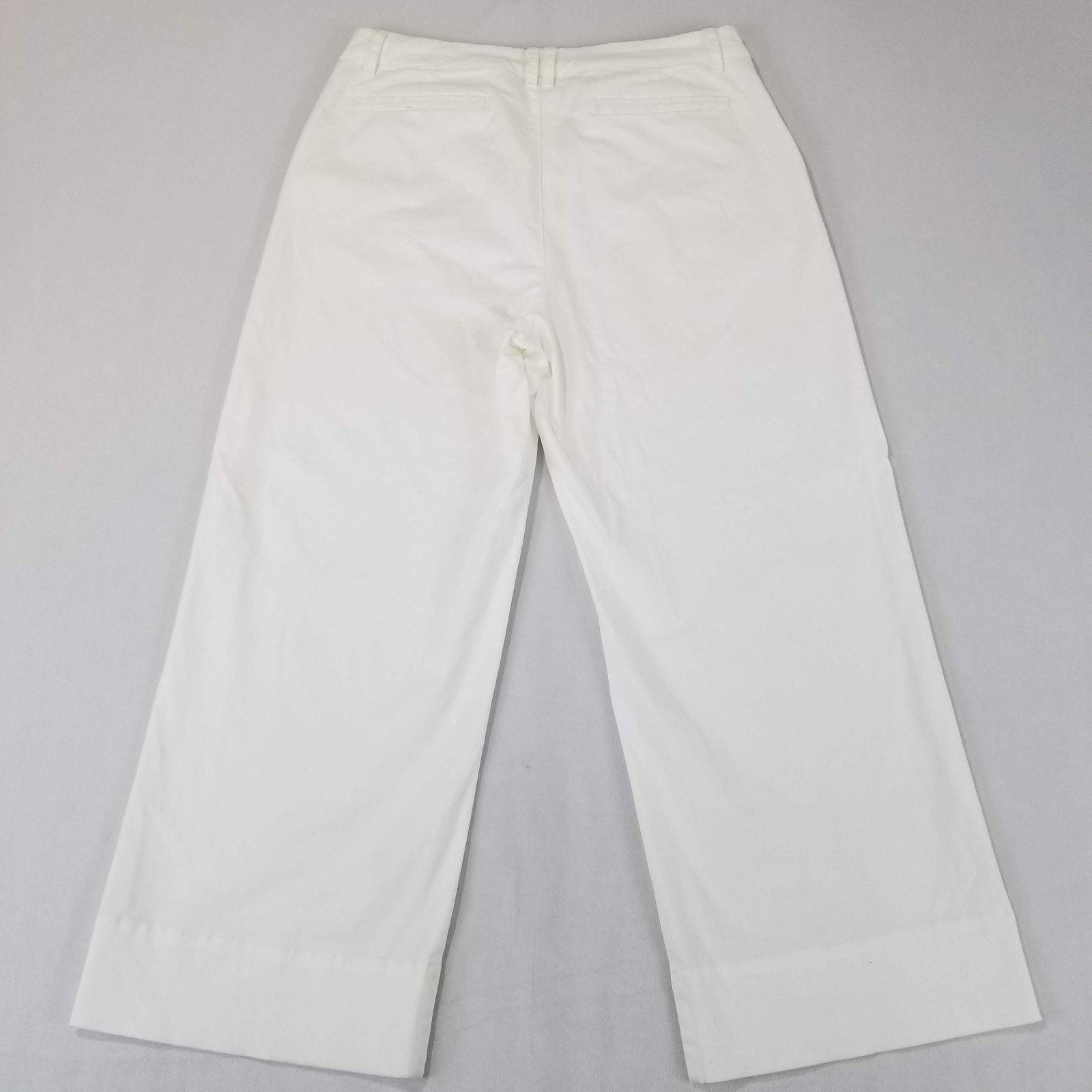 Other Garnet Hill Pants 8 White Wide Leg Cropped High Rise Size 30" / US 8 / IT 44 - 2 Thumbnail