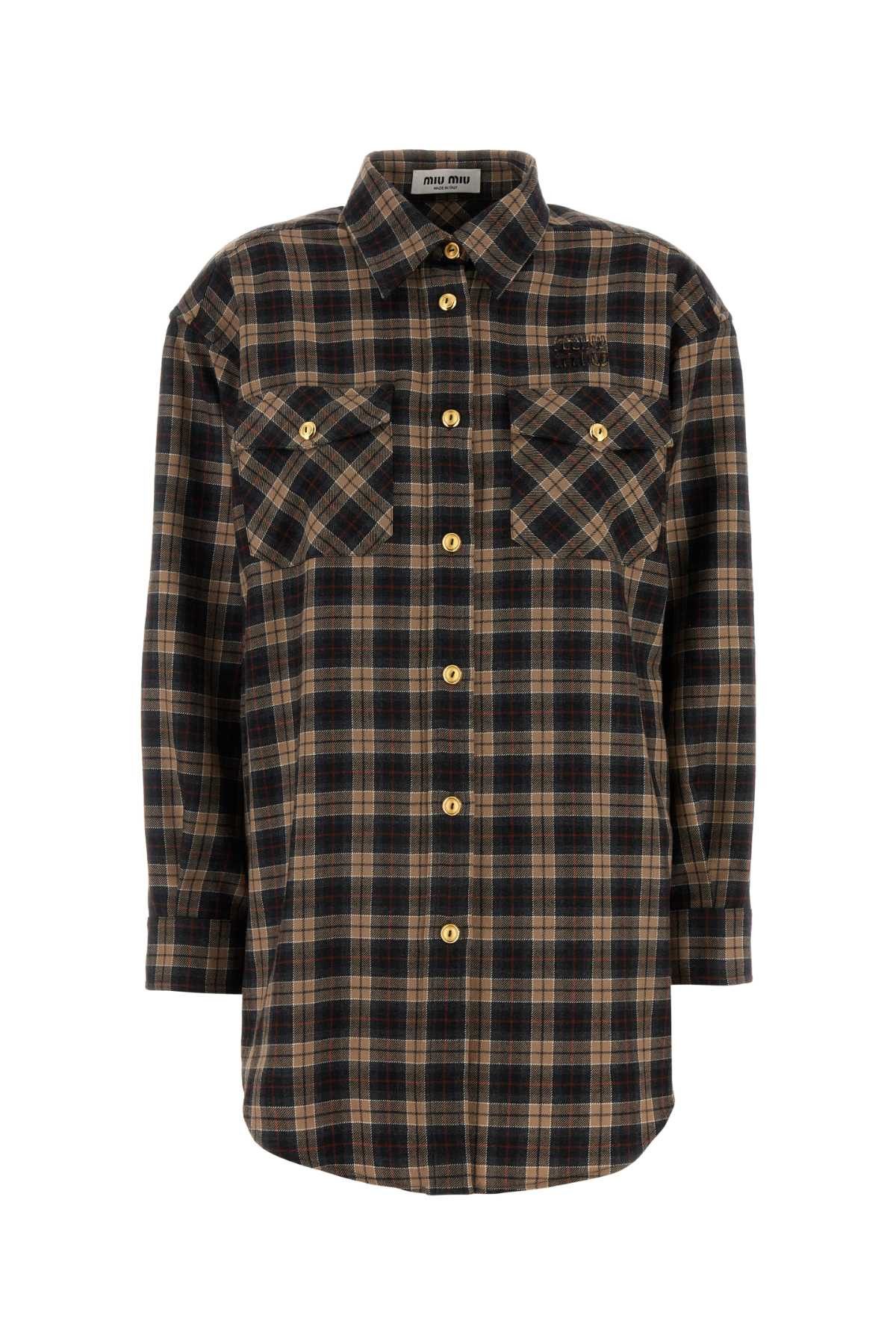 Miu Miu Embroidered Wool Oversize Shirt Size M / US 6-8 / IT 42-44 - 1 Thumbnail
