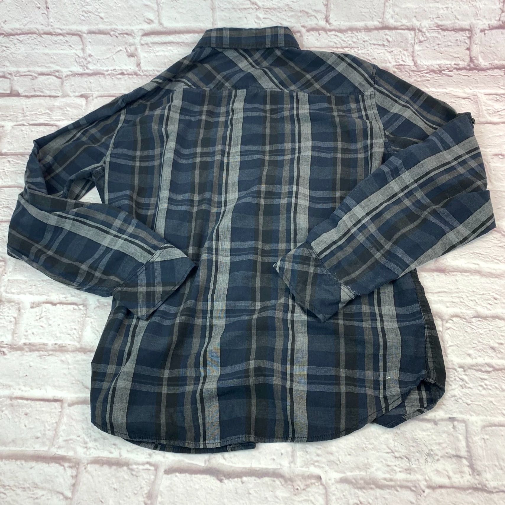 Vintage Rock & Republic Mens Button-Up Shirt Plaid Blue Long Sleeve Size Large Size US L / EU 52-54 / 3 - 4 Thumbnail