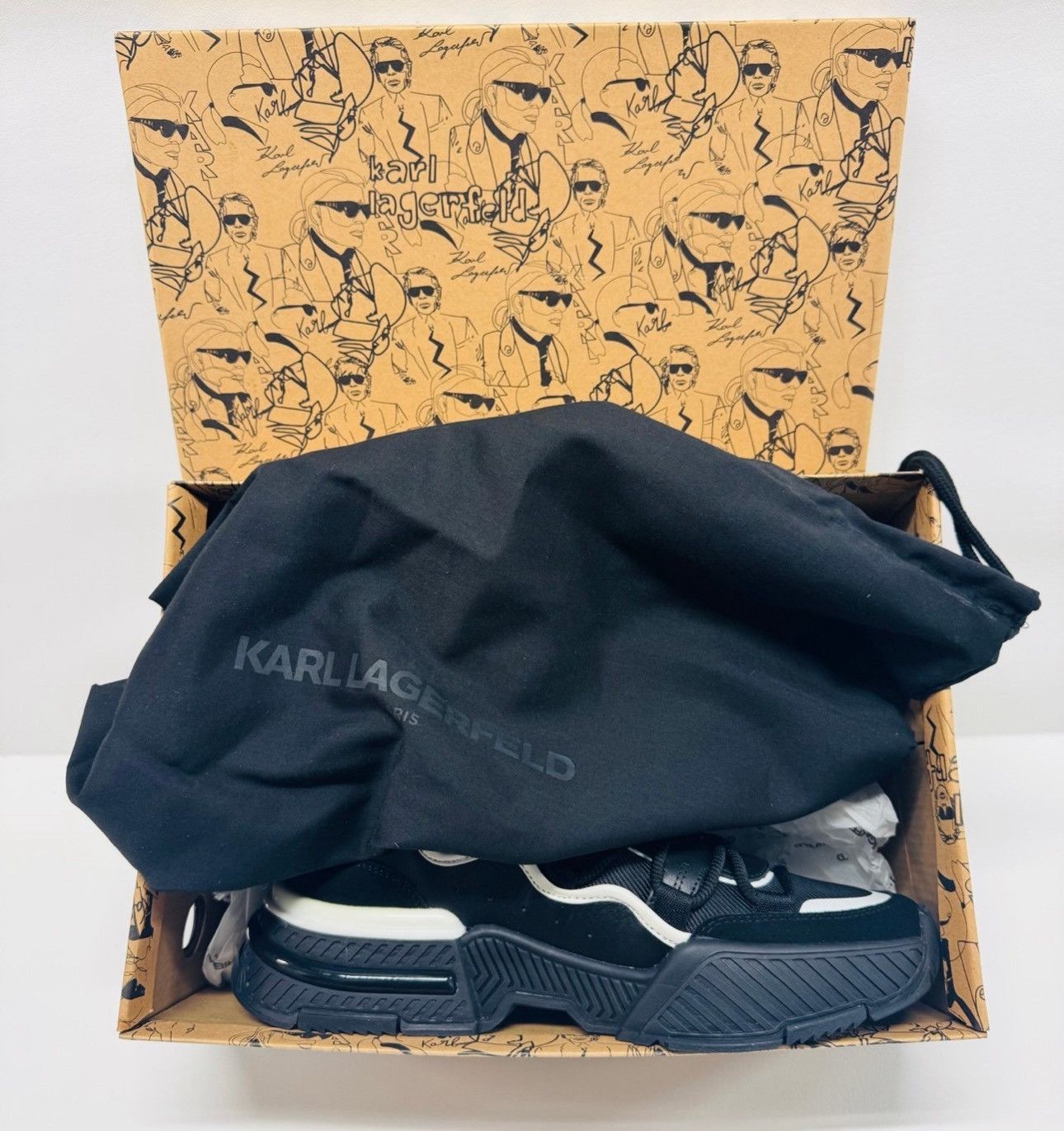 Karl Lagerfeld Karl Lagerfeld Paris Low-Top Leather Sawtooth Sneakers Size US 11 / EU 44 - 7 Thumbnail