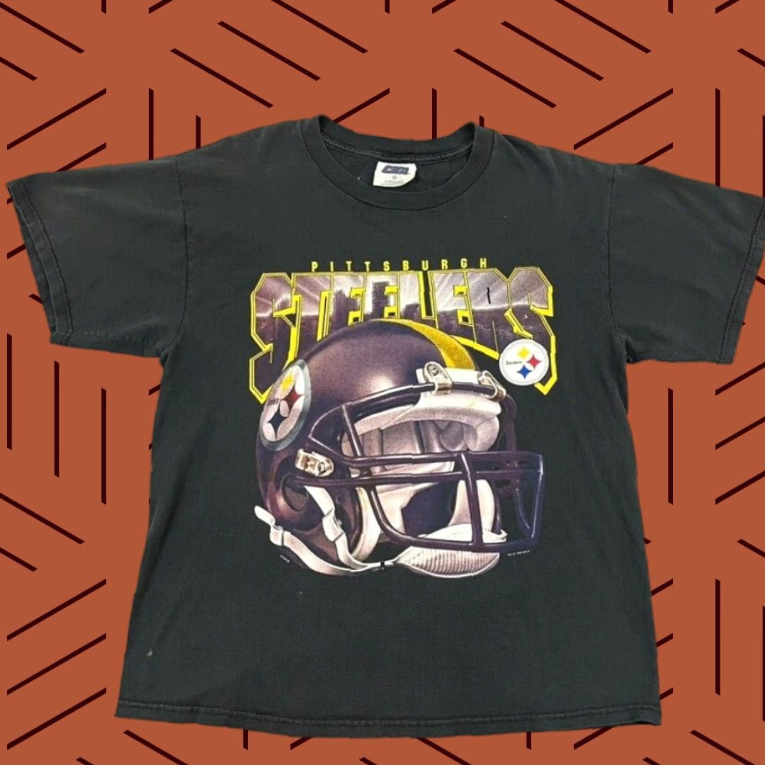 NFL VINTAGE Pittsburgh Steelers Shirt Mens XL Black Graphic Tee Retro NFL 1998 90s CSA Logo Cotton Blend Size US XL / EU 56 / 4 - 1 Thumbnail