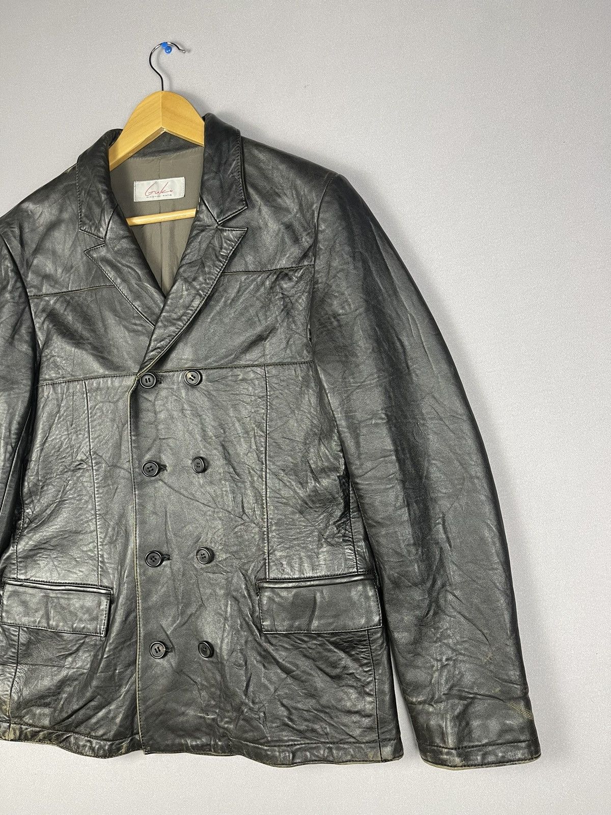 Leather Vintage HIROYUKI KATO Double Breasted Leather Jacket Size US L / EU 52-54 / 3 - 3 Thumbnail