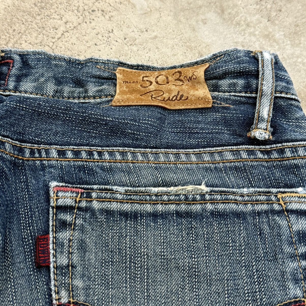 Edwin Miss Edwin 503 Rude Distressed Japanese Denim Pants Size 28" / US 6 / IT 42 - 18 Thumbnail