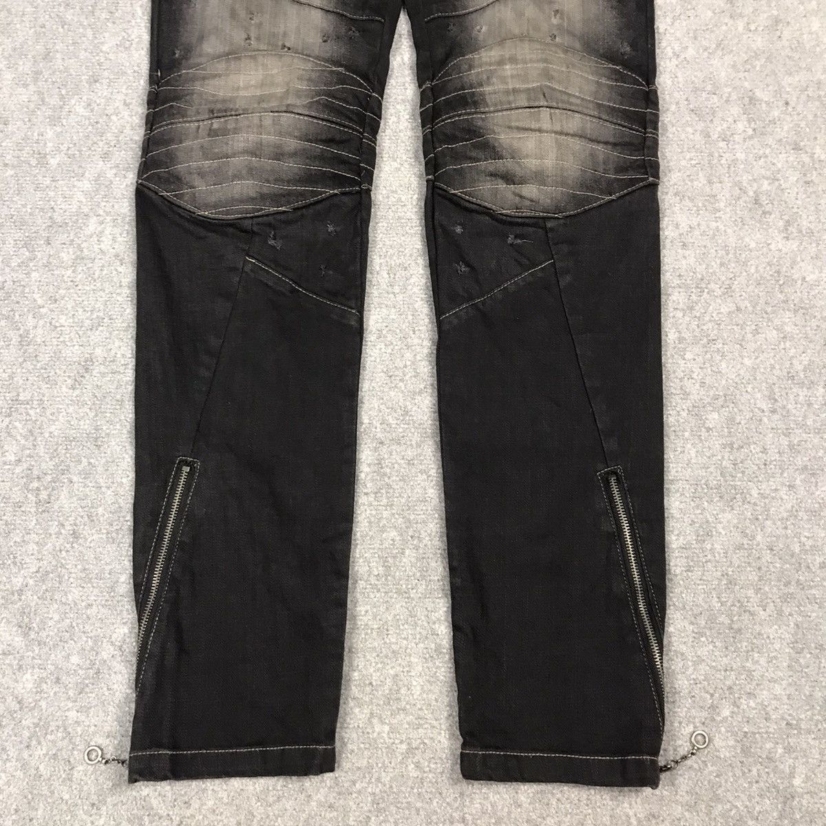 If Six Was Nine × PPFM × Tornado Mart 🔥PPFM BLACK PUNK JAPAN BIKER STYLE DENIM PANTS Size US 32 / EU 48 - 2 Thumbnail