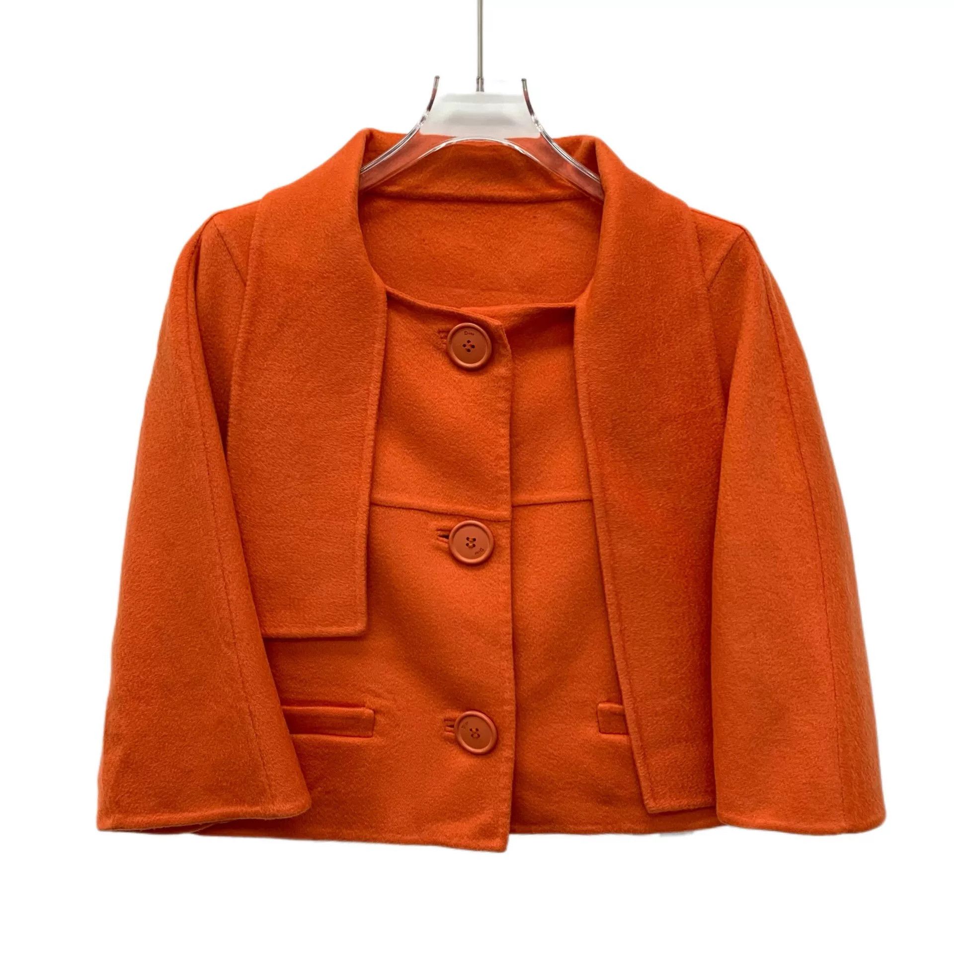 Dior Dior Orange Cashmere Single-Breasted Coat Size S / US 4 / IT 40 - 1 Thumbnail