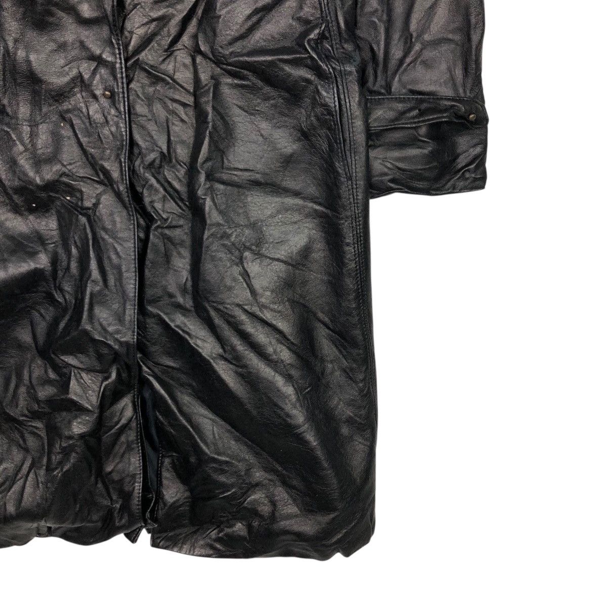 DKNY 📌Rich Black Vintage Leather Long Jacket DKNY Bondage Belted Size US M / EU 48-50 / 2 - 7 Thumbnail