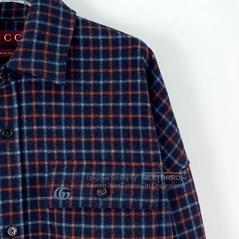 Gucci Gucci Colour-matched double G embroidered plaid wool lapel Size US S / EU 44-46 / 1 - 3 Thumbnail