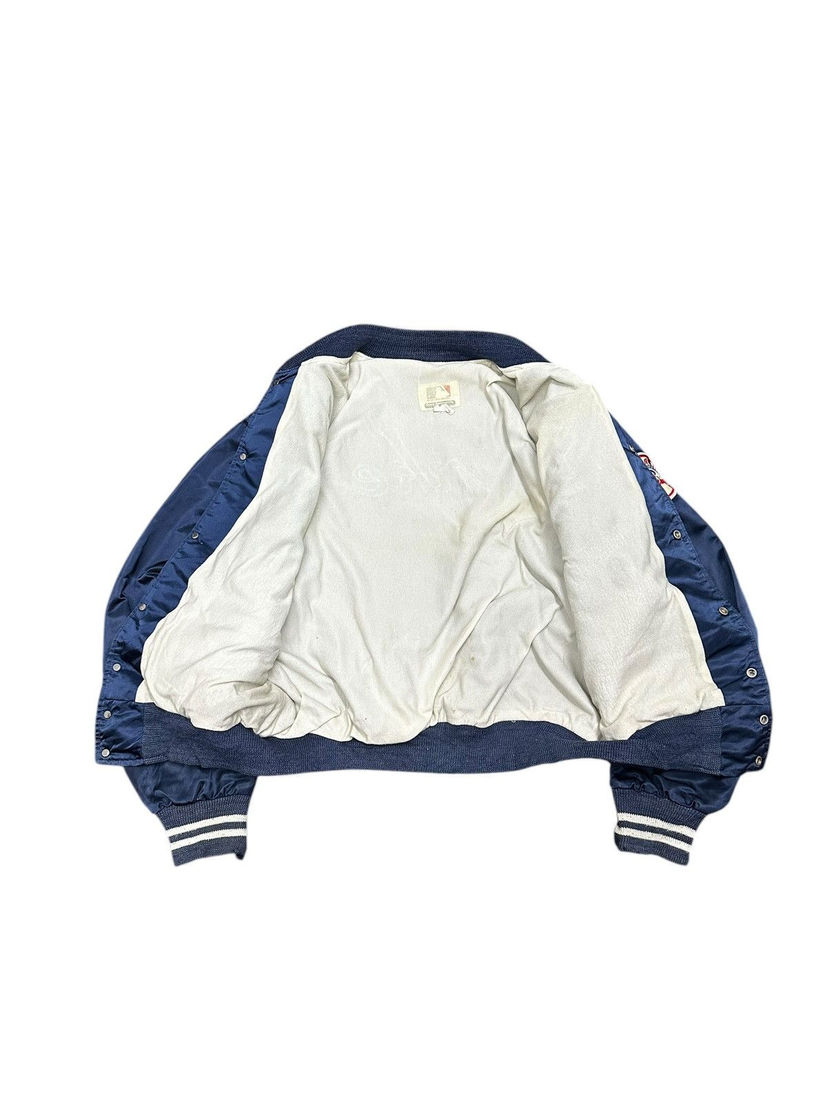 MLB × New York Yankees Vintage 80s New York Yankees Varsity Jacket Spellout Size US L / EU 52-54 / 3 - 3 Thumbnail