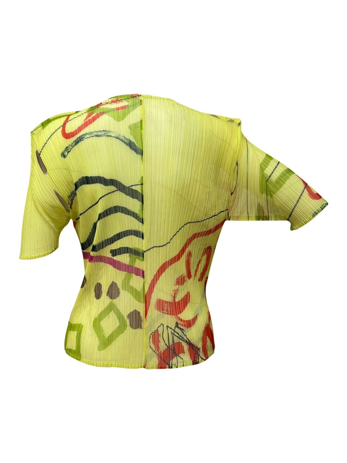 Pleats Please Issey Miyake PLEATS PLEASE Graffiti Print Button Up Short Sleeve Cardigan Size M / US 6-8 / IT 42-44 - 2 Thumbnail