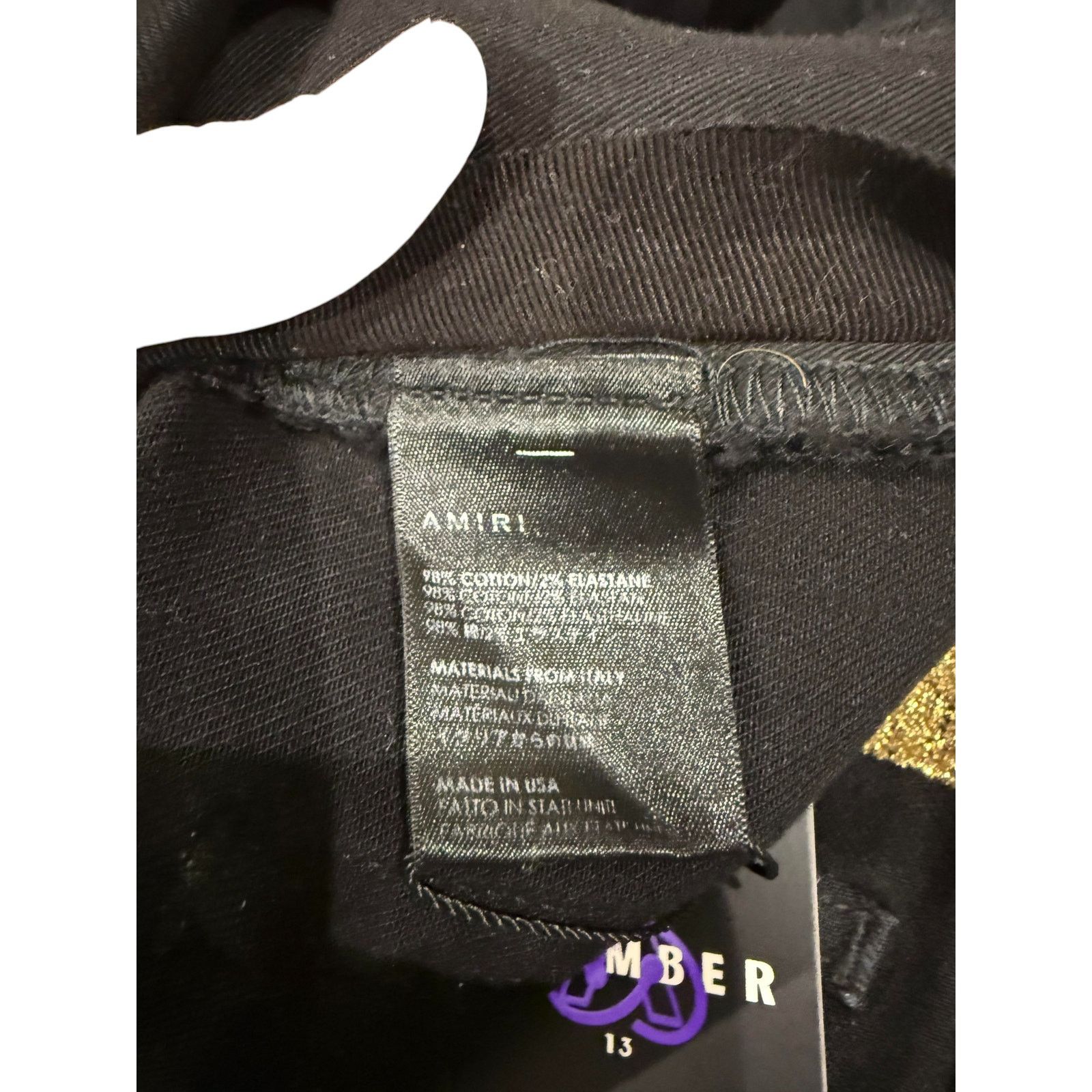 Amiri Amiri Gold Stripe Black Thrasher Jeans Size US 32 / EU 48 - 5 Thumbnail