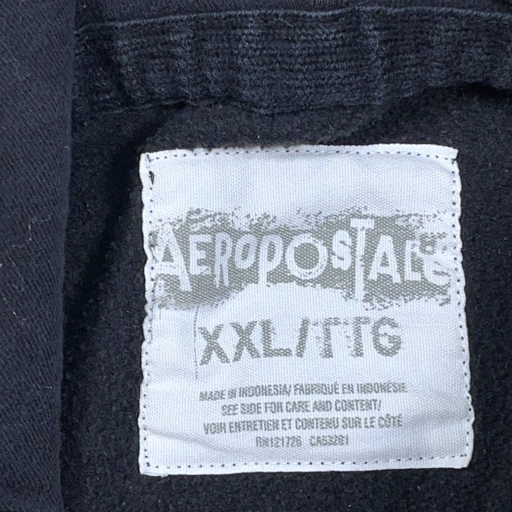 Aeropostale VINTAGE Aeropostale Hoodie Men 2XL Black Full Zip Logo Hooded Sweatshirt 00s Size US XXL / EU 58 / 5 - 7 Thumbnail