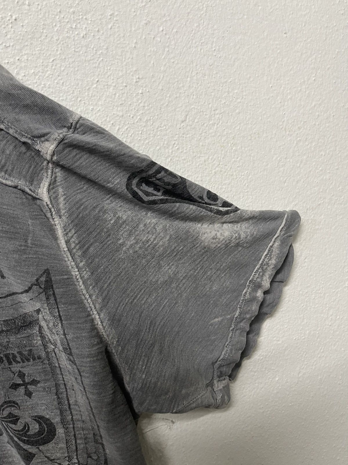 Affliction VINTAGE Y2K EAGLES AFFLICTION ACIDWASH HALF BUTTON SHIRT Size US XL / EU 56 / 4 - 16 Thumbnail