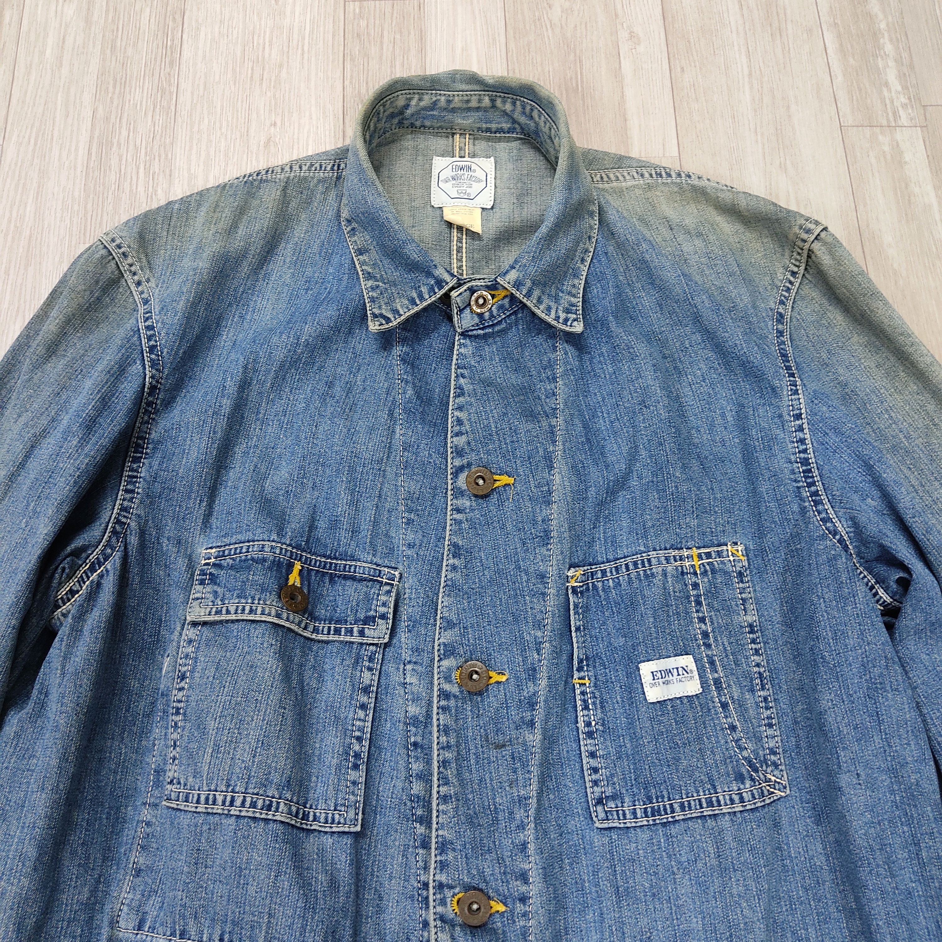 Edwin Vintage EDWIN Over Works Factory Chore Jacket Size US L / EU 52-54 / 3 - 7 Thumbnail