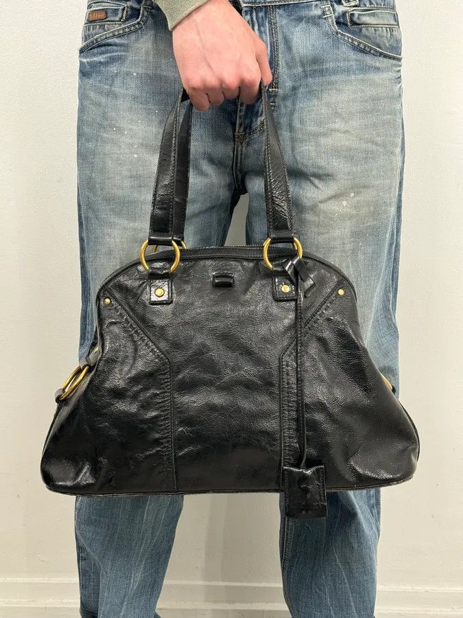 Saint Laurent Paris AW2008 Saint Laurent Black Leather Muse Handle Bag Size ONE SIZE - 3 Thumbnail