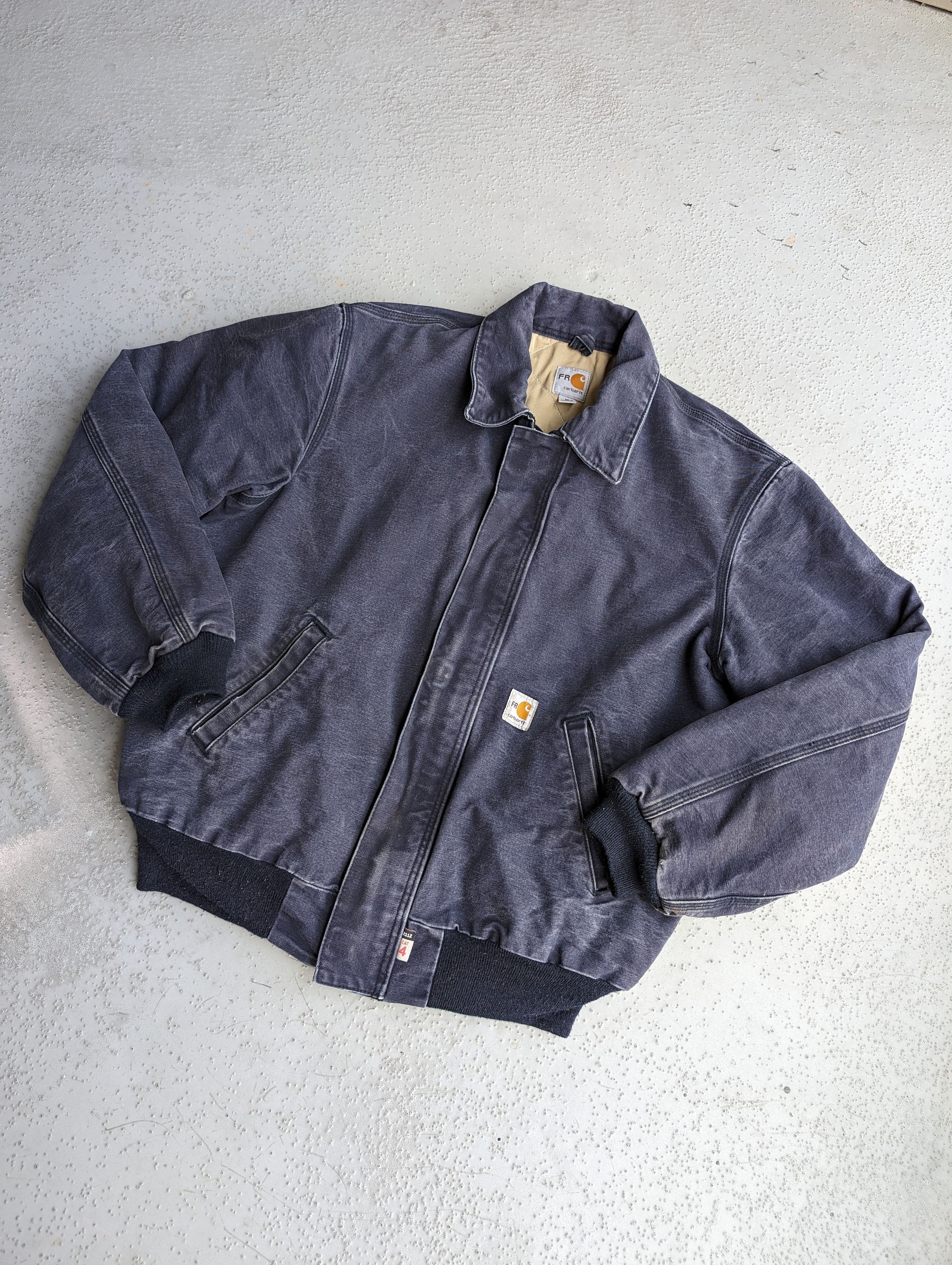Carhartt × Vintage Vintage Carhartt FR Chore Faded Navy Work Jacket Size US M / EU 48-50 / 2 - 2 Thumbnail