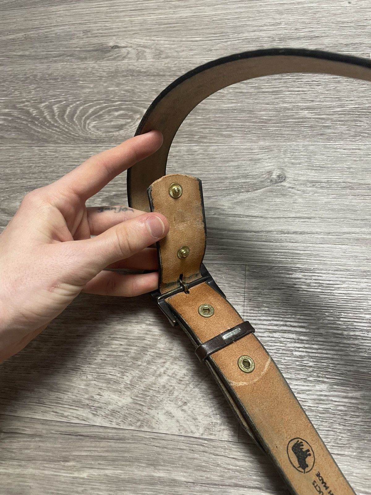 Genuine Leather Vintage Western Style Taurus Real Leather Brown Belt Size ONE SIZE - 12 Thumbnail
