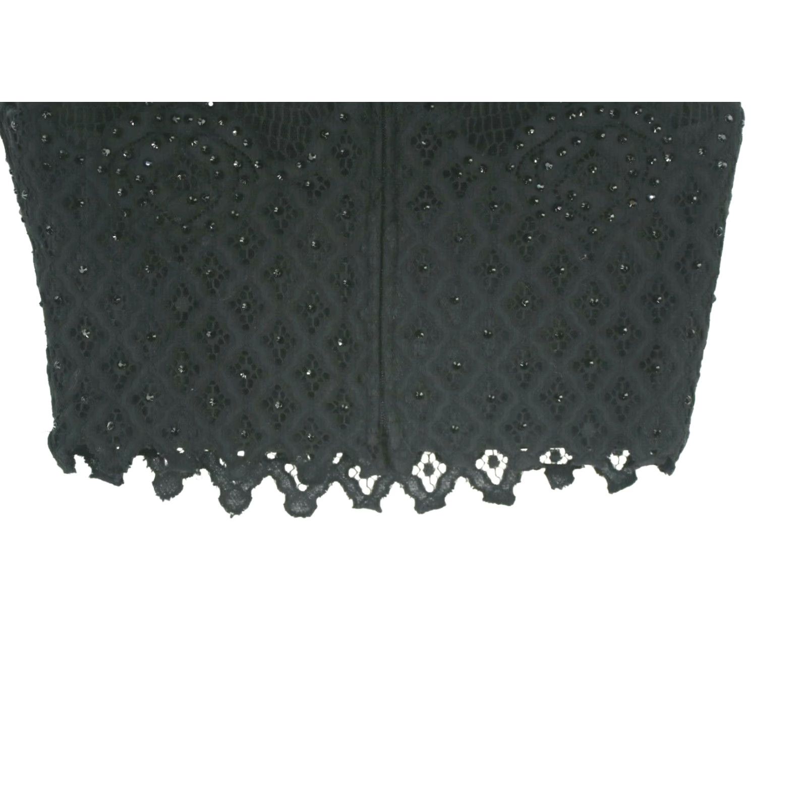 Vintage Temptation Blouse Lace Sequin Full Zip Black Womens Sleeveless Round Neck 0 Size Size XS / US 0-2 / IT 36-38 - 4 Thumbnail
