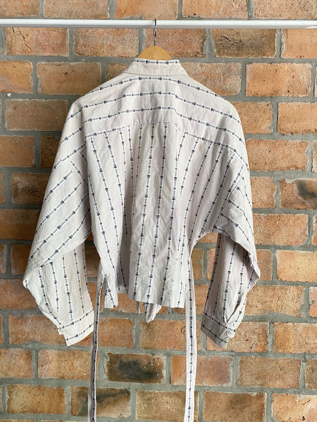 Norma Kamali NORMA KAMALI Striped Angled-Hem Shirt Size L / US 10 / IT 46 - 8 Thumbnail