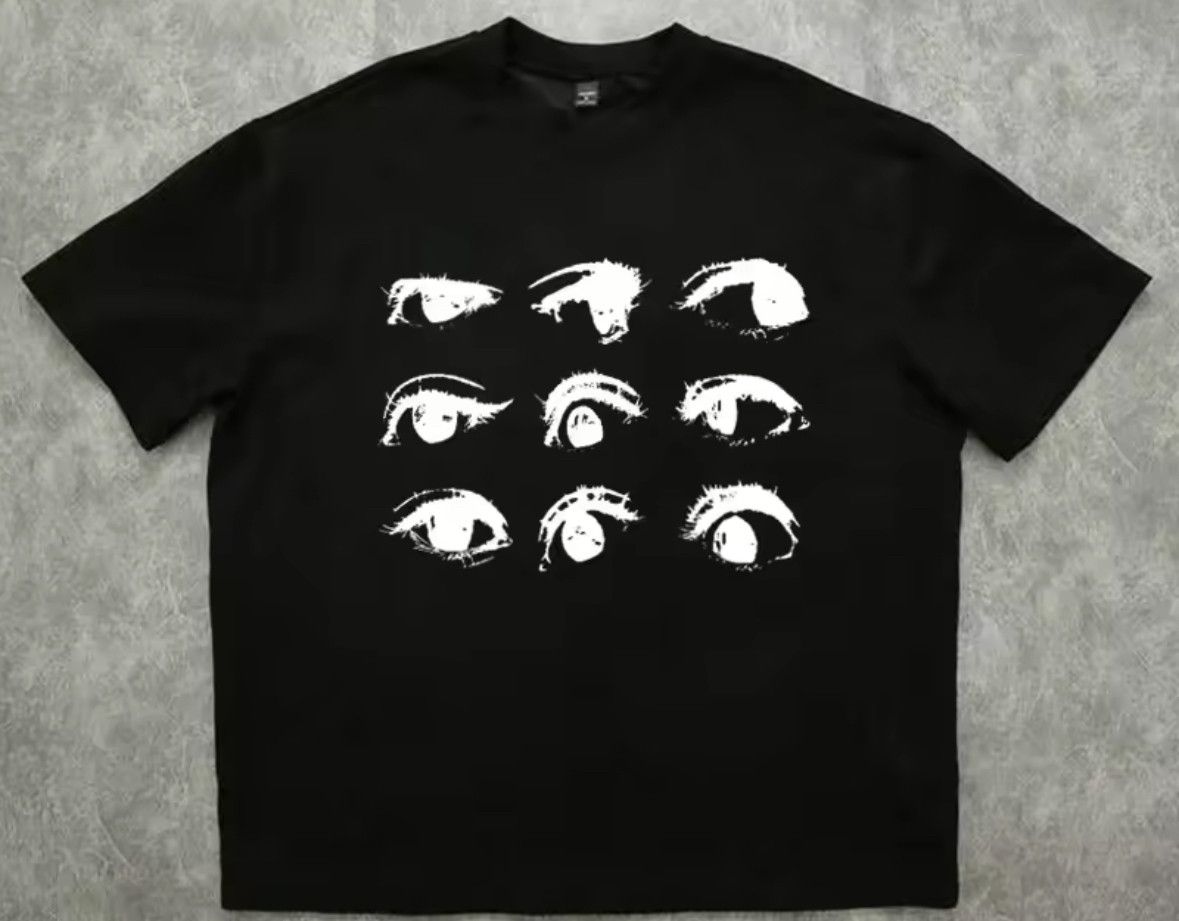 Japanese Brand Streetwear Goth Eyes Fashion Black T-Shirt Punk Graphic Tees Size US XXL / EU 58 / 5 - 1 Thumbnail