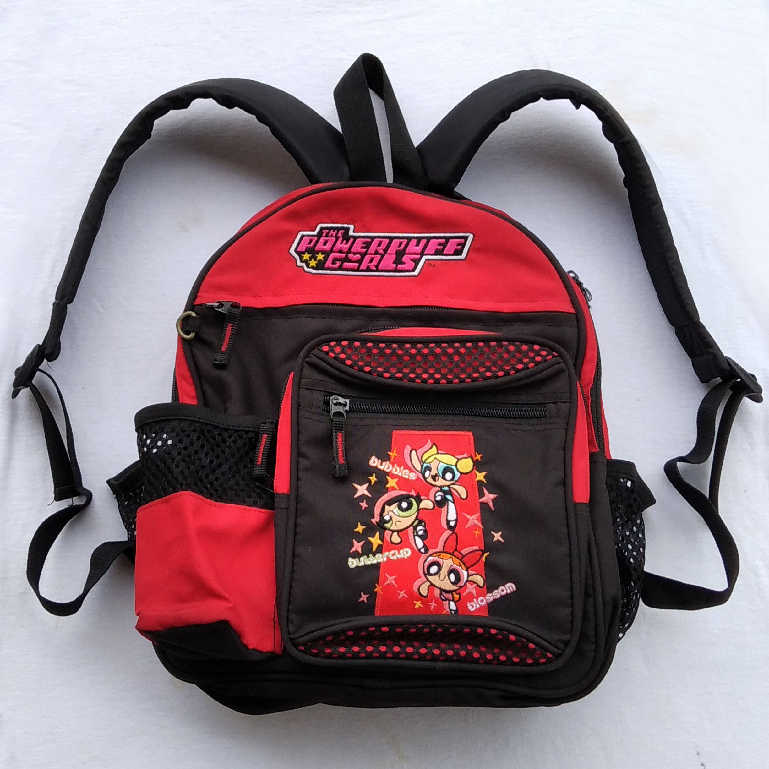 image of Archival Clothing x Cartoon Network Vintage Y2K The Powerpuff Girls Bagpack in Black Red, Men's